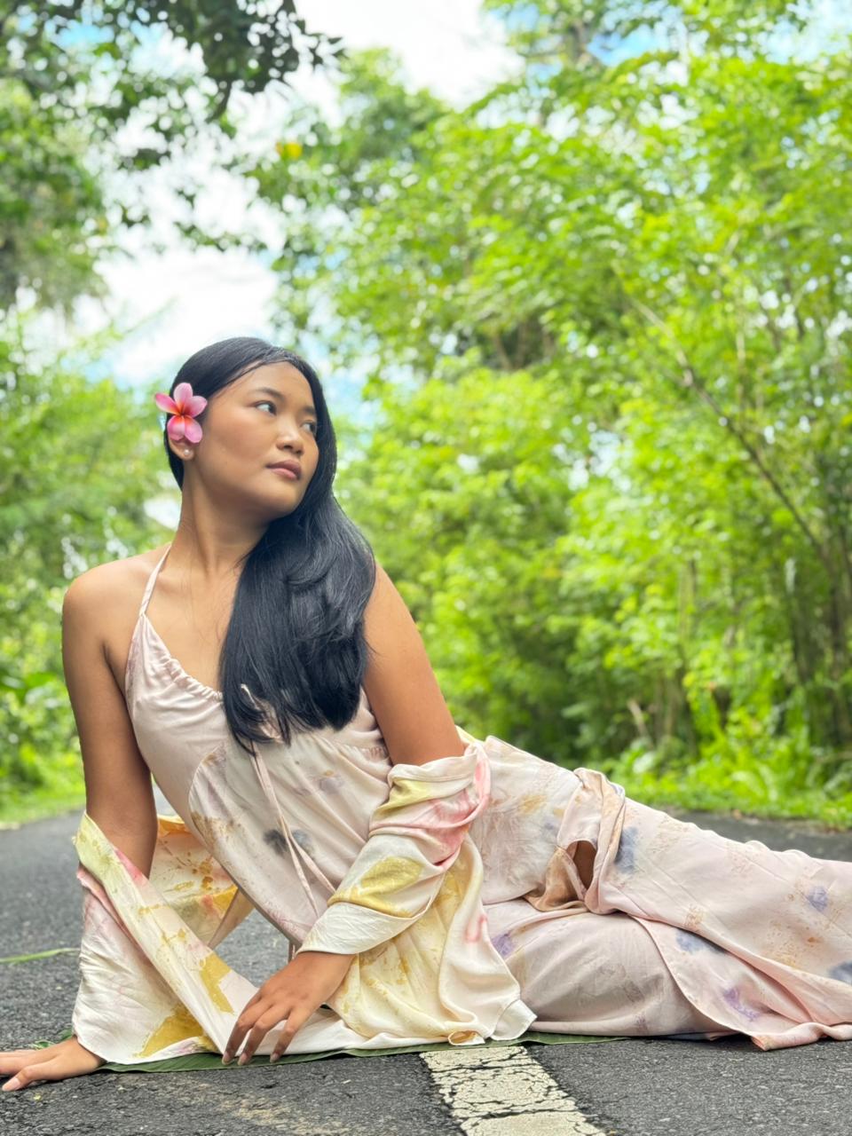 The Laksmi Dress - Yellow and Pink Eco-printed