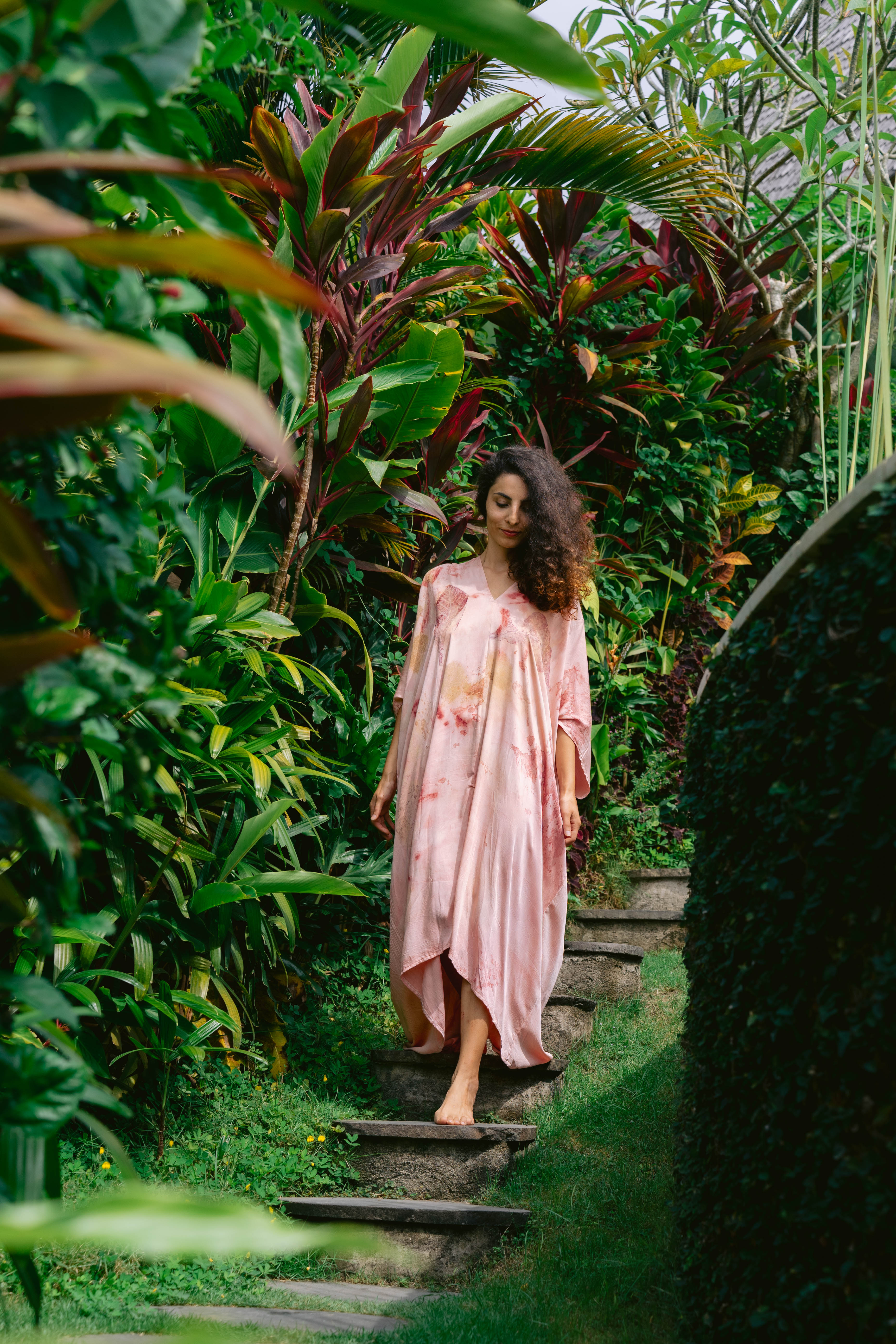 The Parvati – Pink Yellow, Purple, Red & Green  Eco Vero Friendly Print Dress