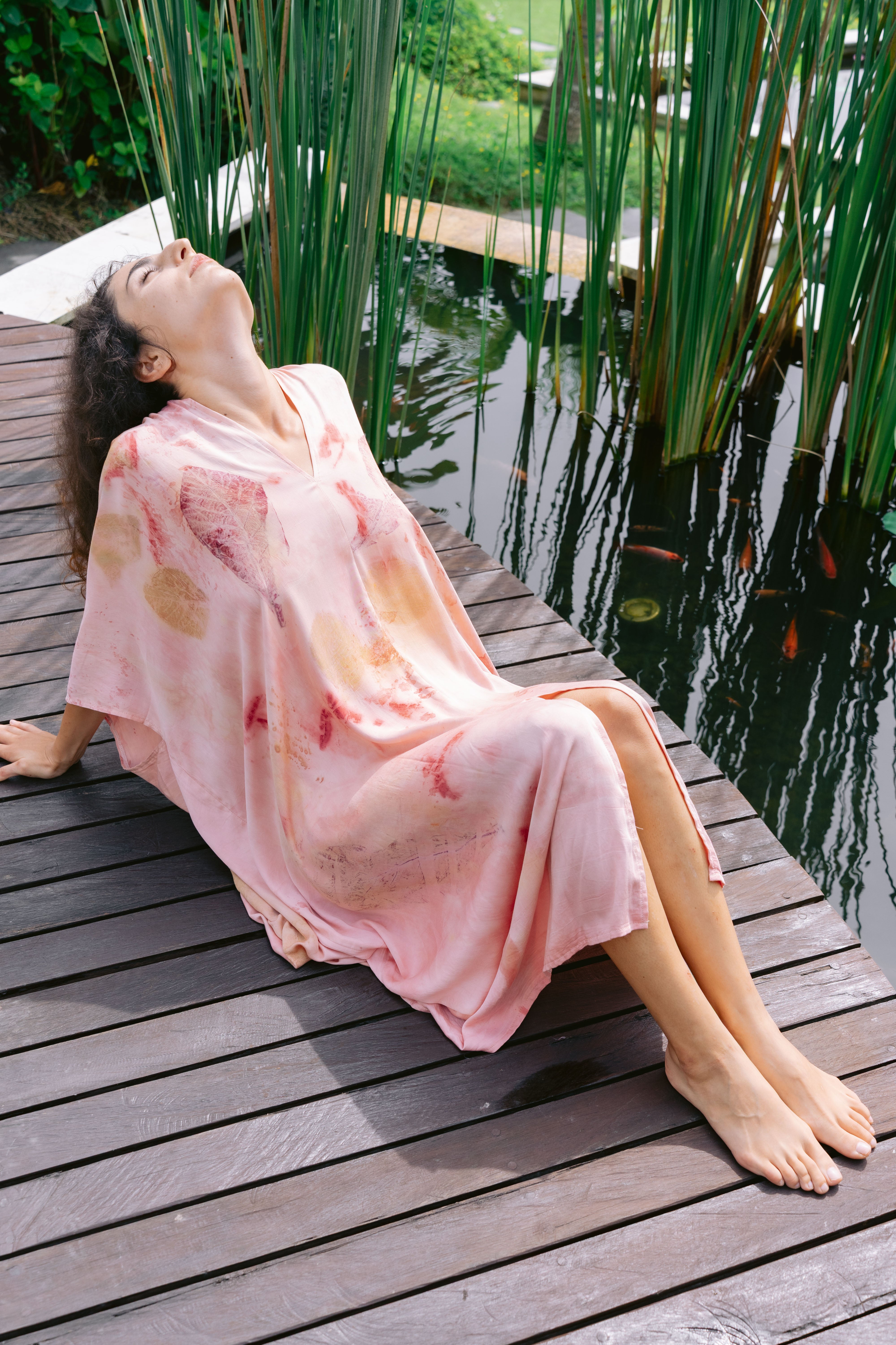 The Parvati – Pink Yellow, Purple, Red & Green  Eco Vero Friendly Print Dress