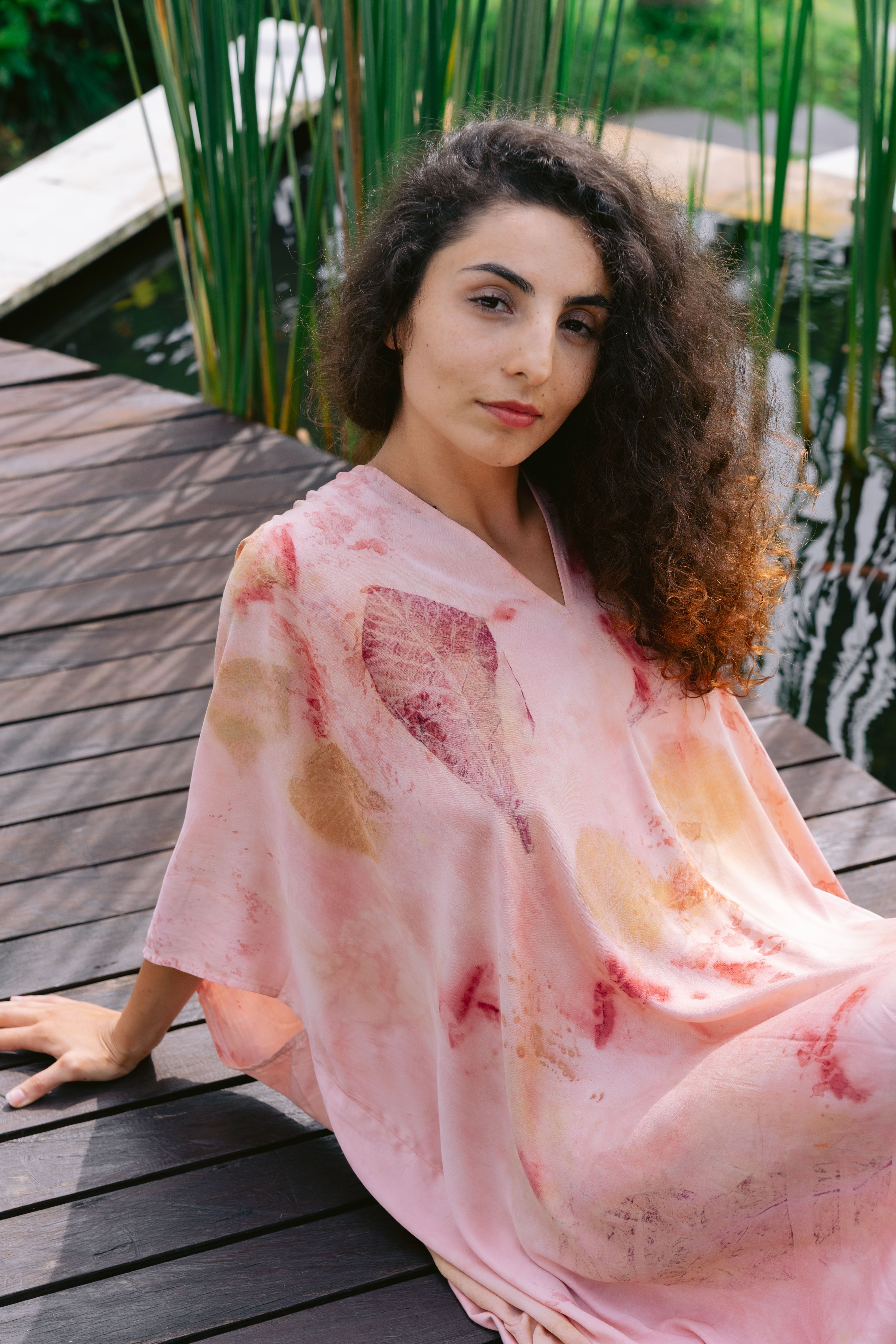 The Parvati – Pink Yellow, Purple, Red & Green  Eco Vero Friendly Print Dress