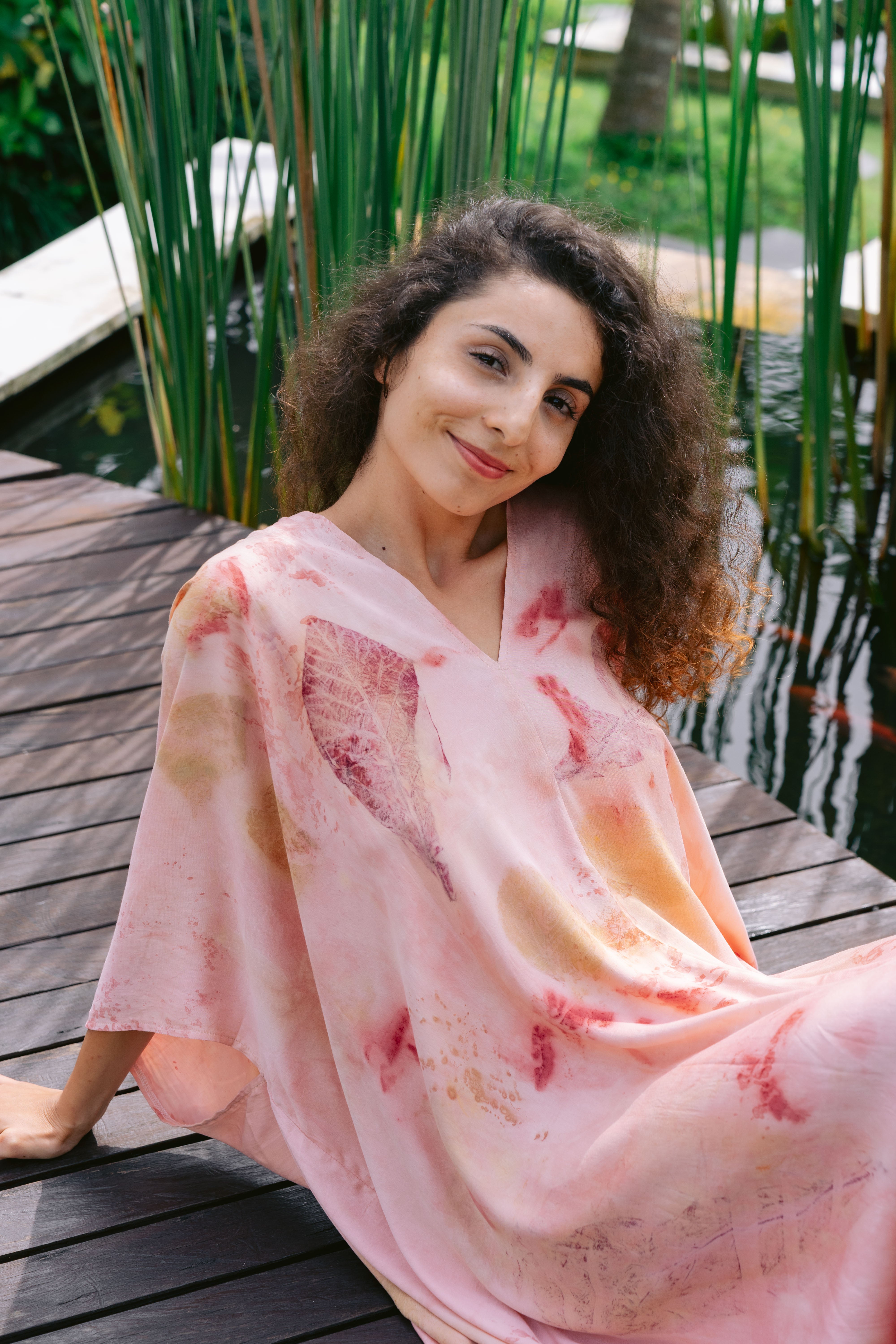 The Parvati – Pink Yellow, Purple, Red & Green  Eco Vero Friendly Print Dress