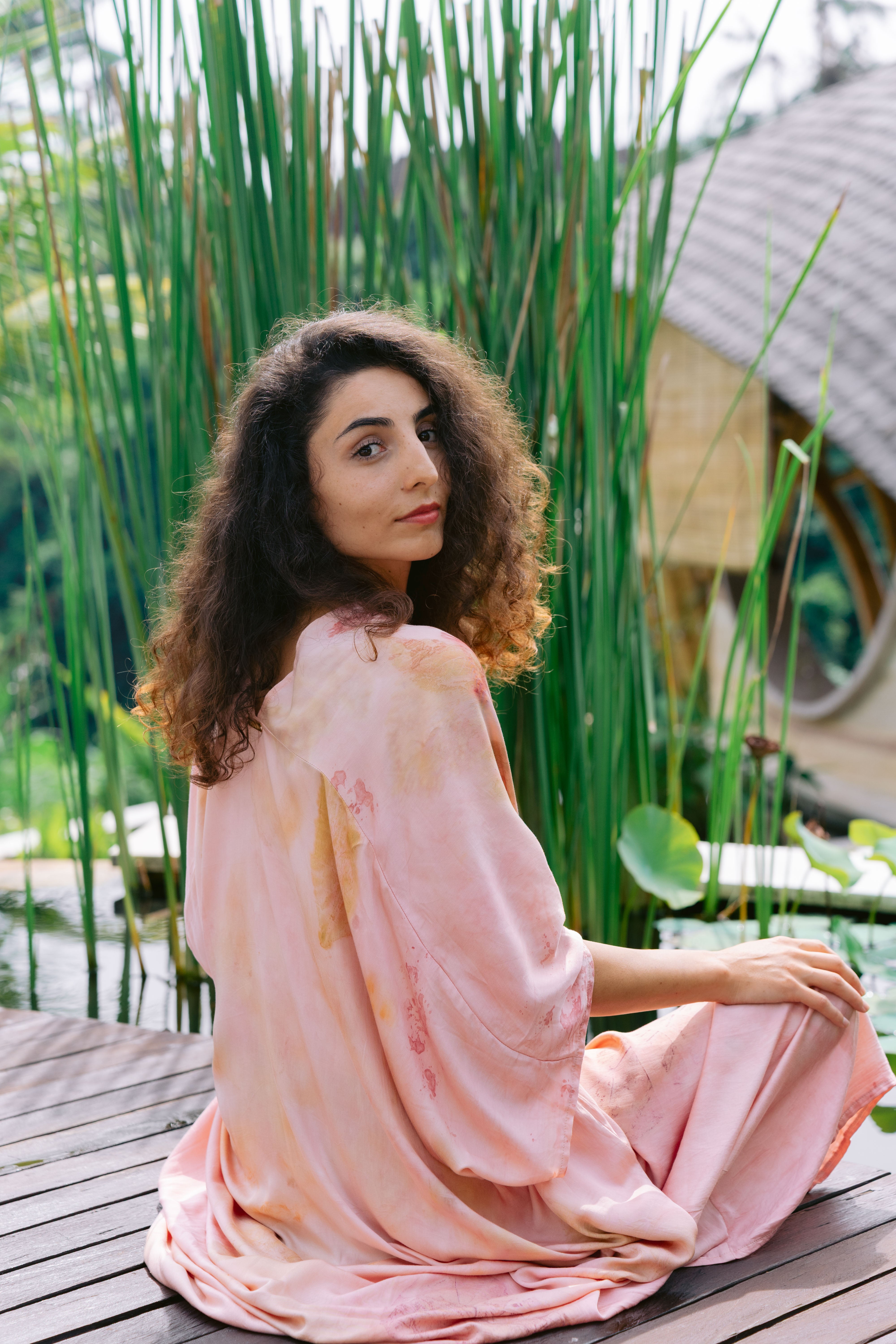 The Parvati – Pink Yellow, Purple, Red & Green  Eco Vero Friendly Print Dress