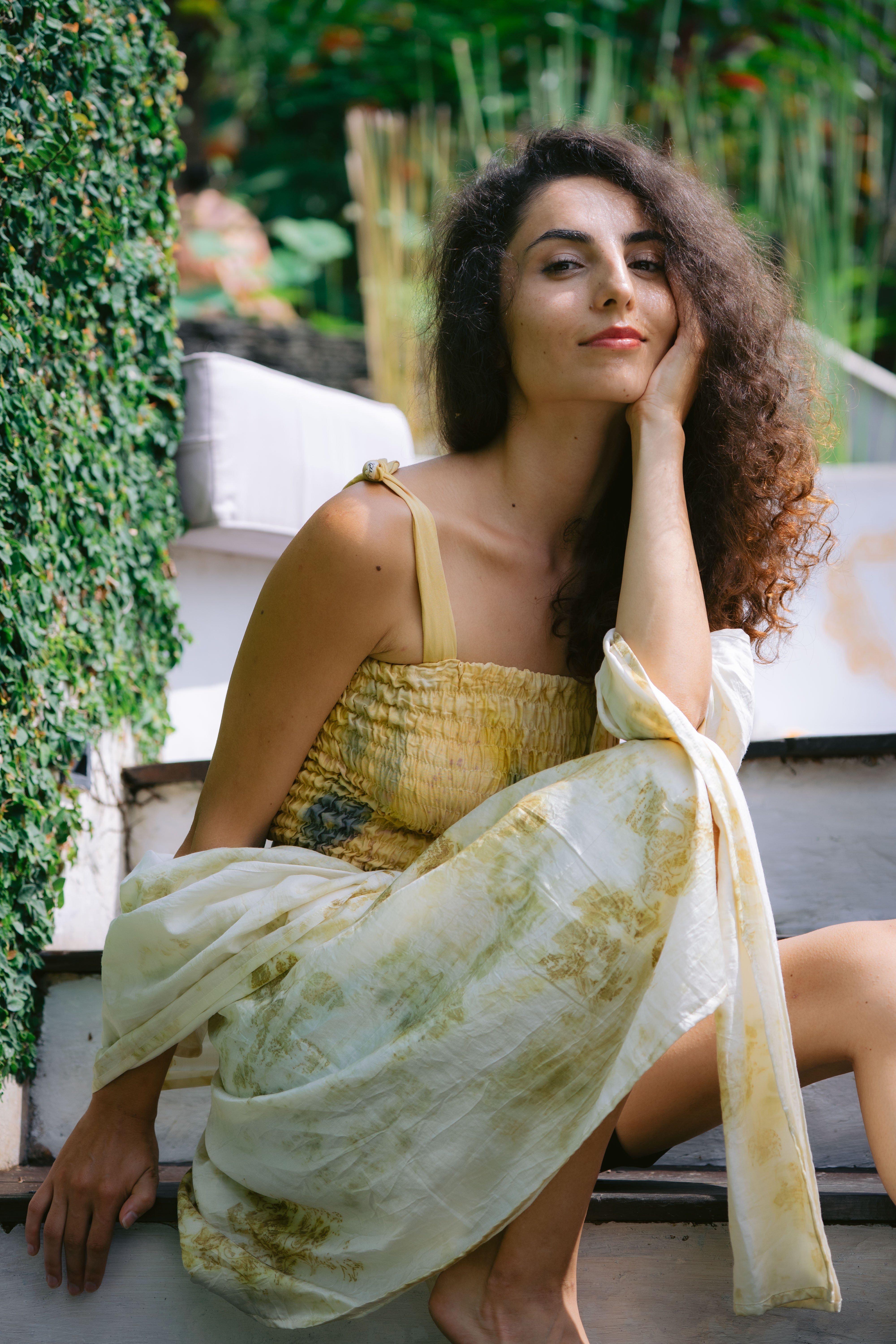 Tirta Puspa Yellow & Blue Organic Eco Vero Friendly Tank Top