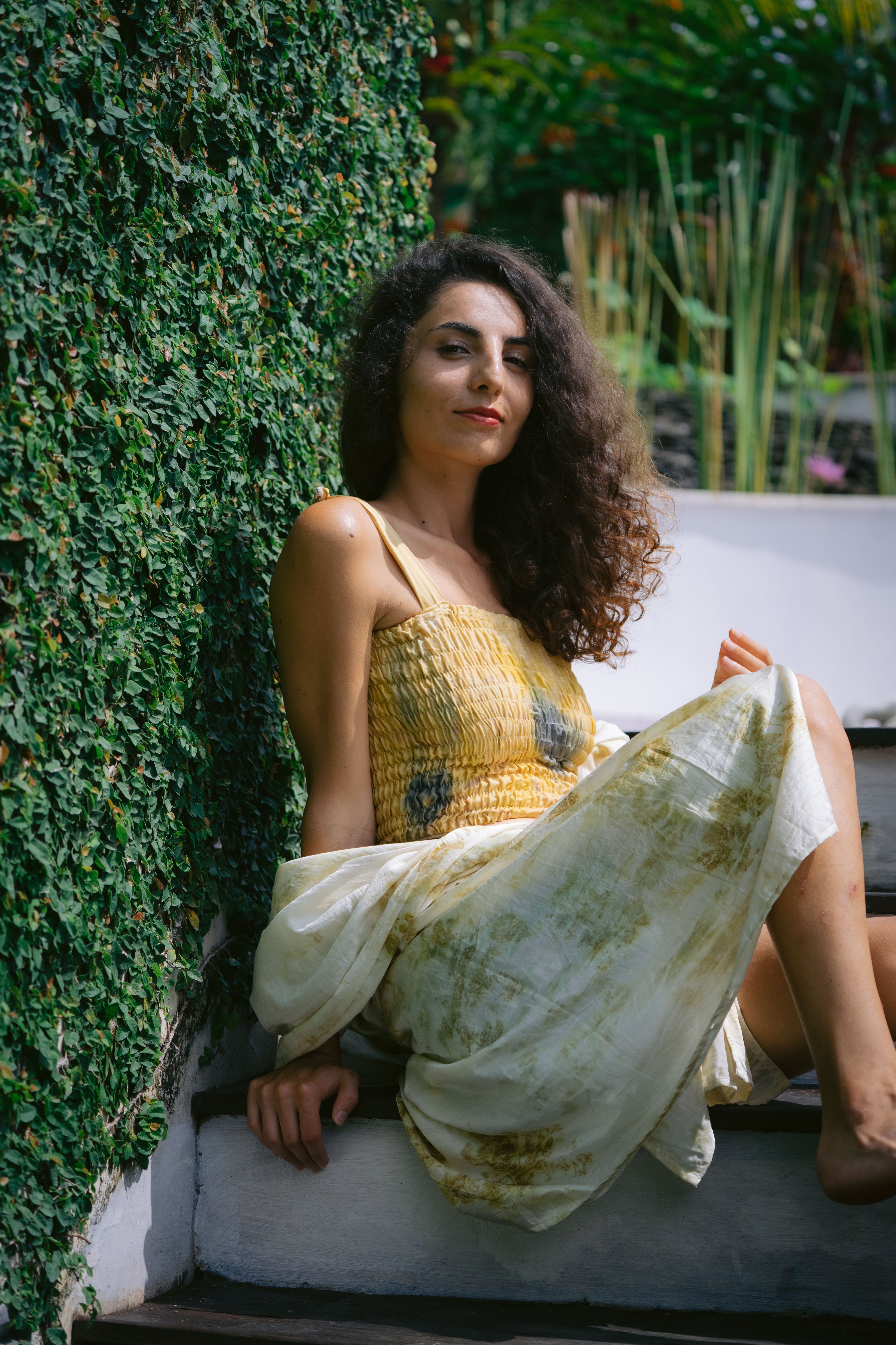 Tirta Puspa Yellow & Blue Organic Eco Vero Friendly Tank Top