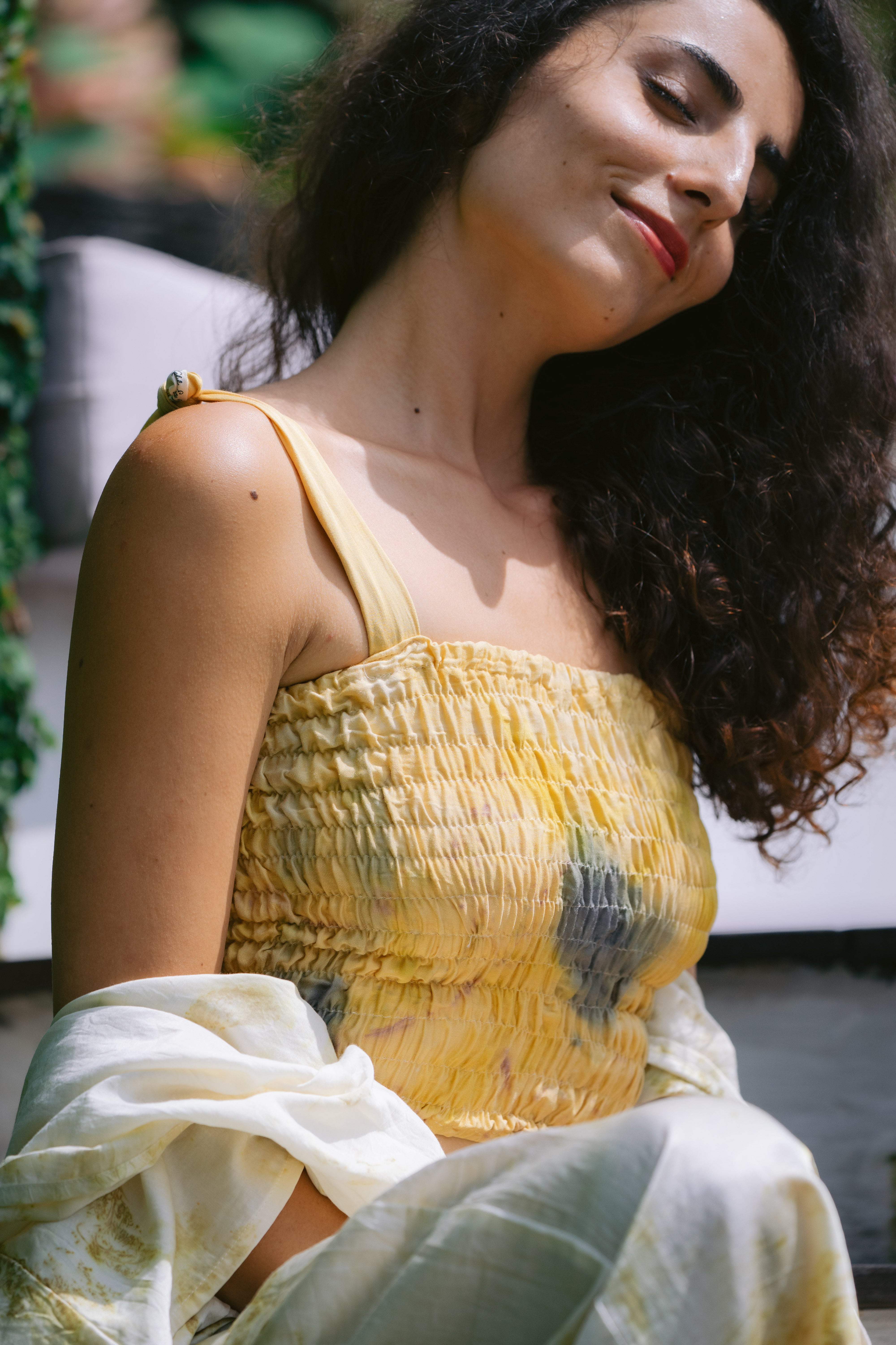 Tirta Puspa Yellow & Blue Organic Eco Vero Friendly Tank Top