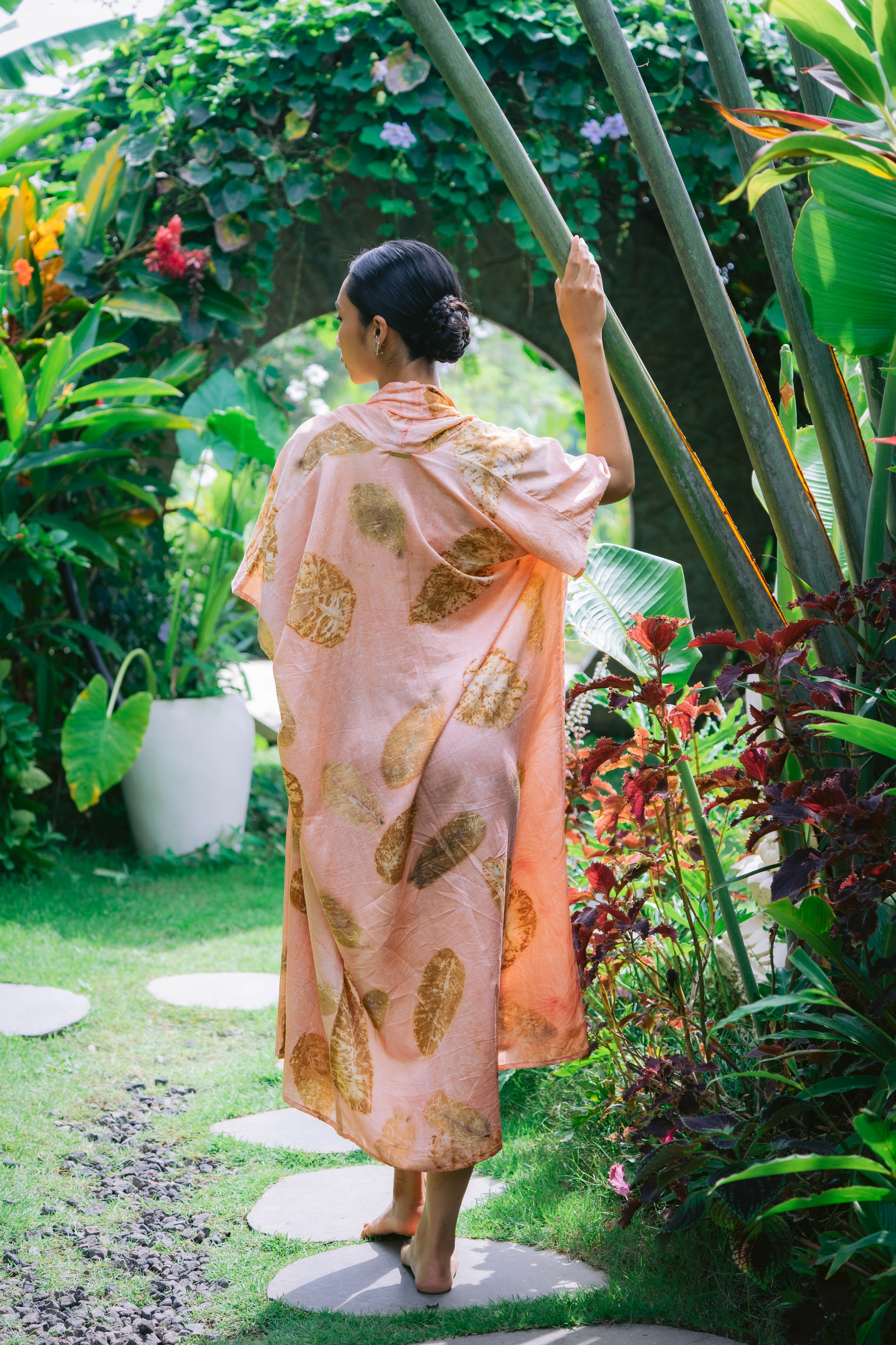 The Yogini – Pink, Brown, Green & Yellow Cotton Silk Eco Print Pyjamas