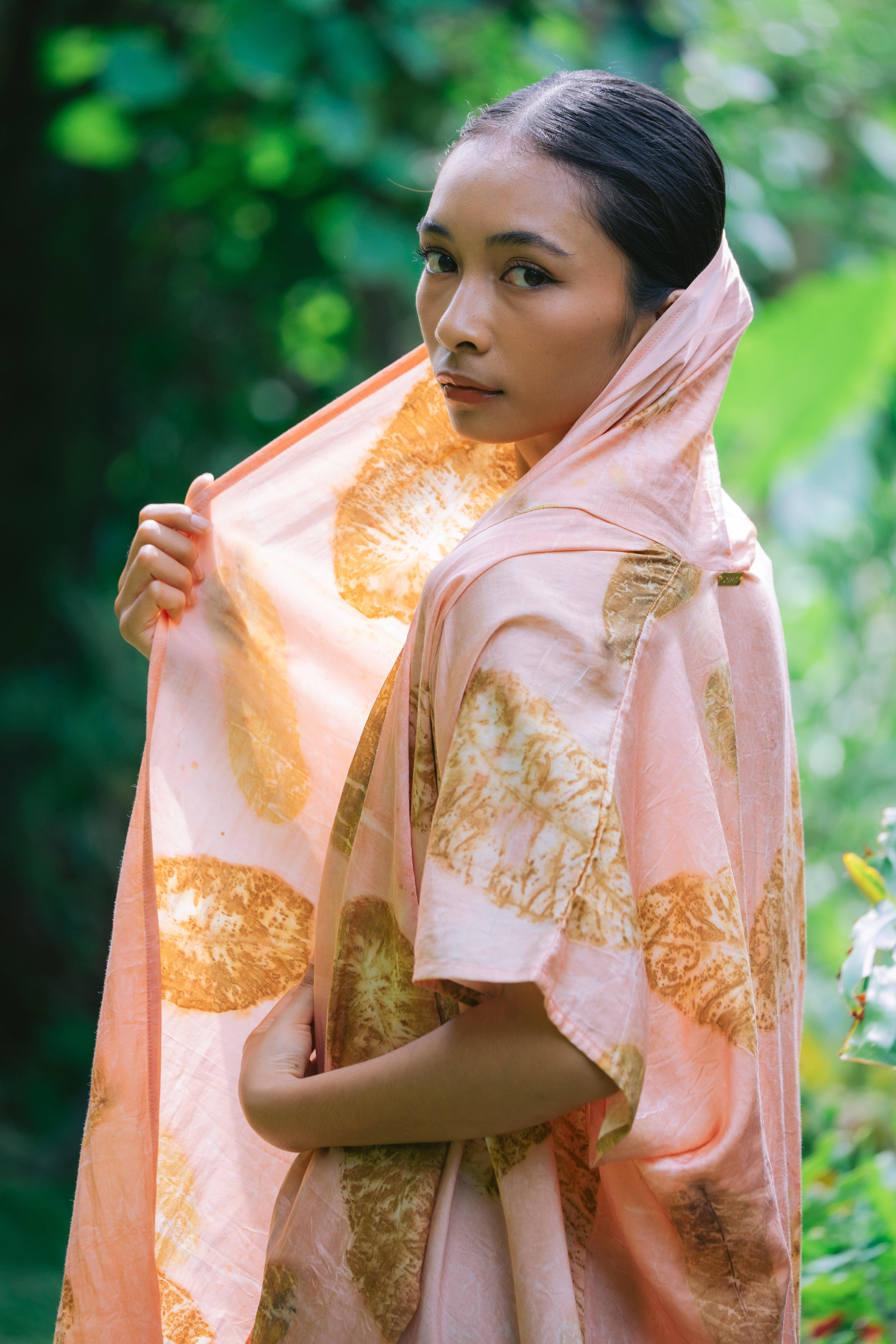 The Yogini – Pink, Brown, Green & Yellow Cotton Silk Eco Print Pyjamas