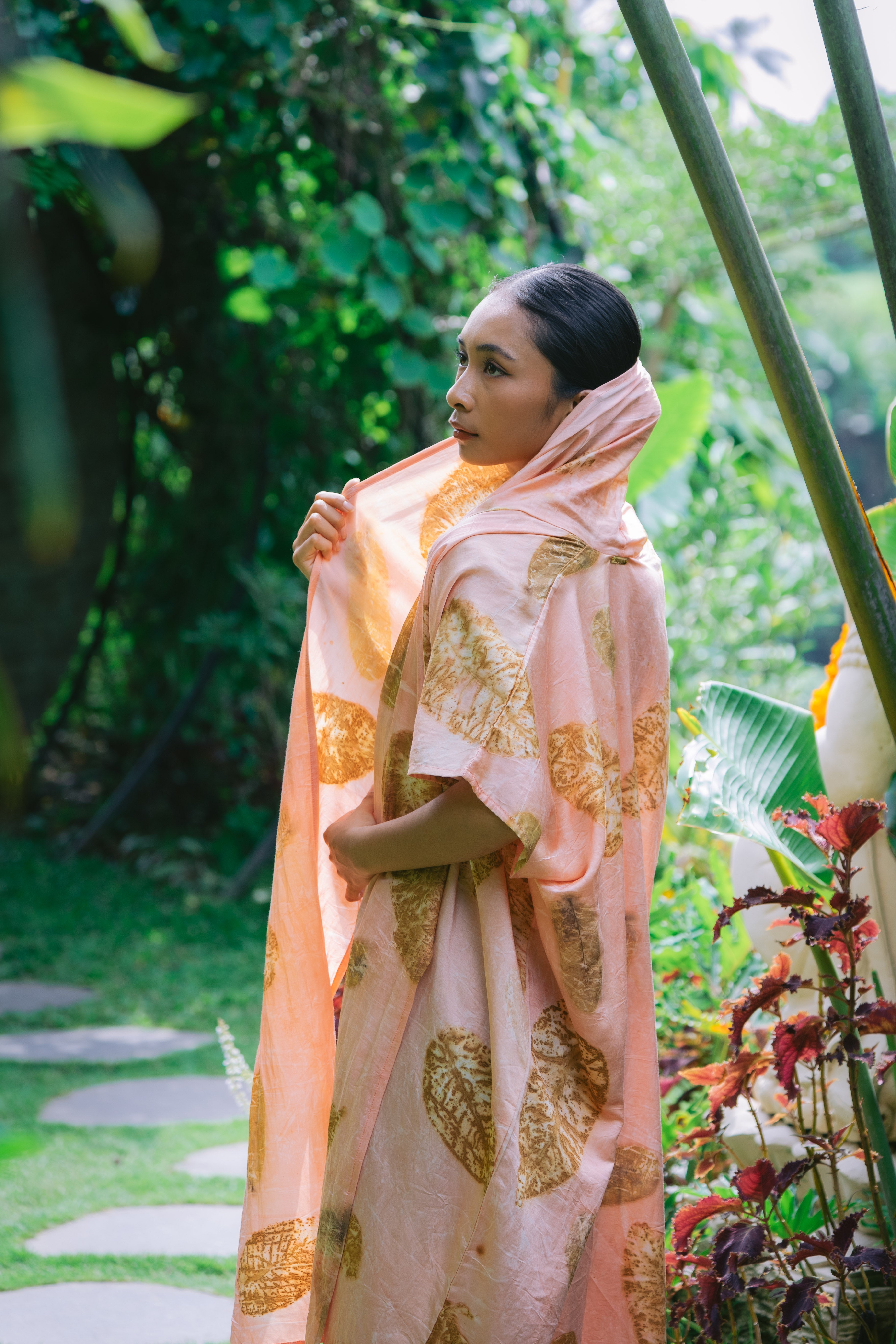 The Yogini – Pink, Brown, Green & Yellow Cotton Silk Eco Print Pyjamas