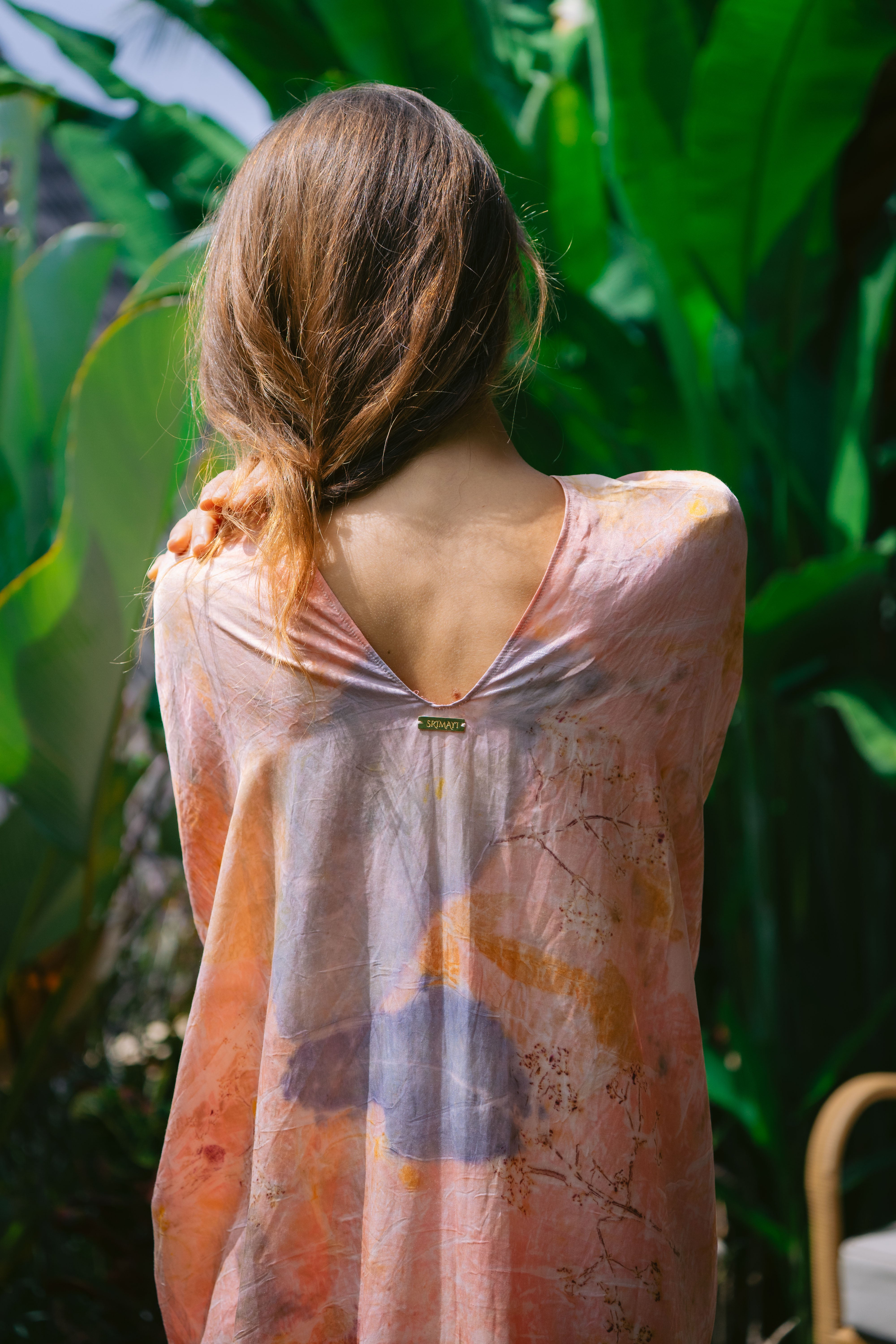 The Parvati – Pink Yellow, Blue & Purple Cotton Silk Eco Print Dress