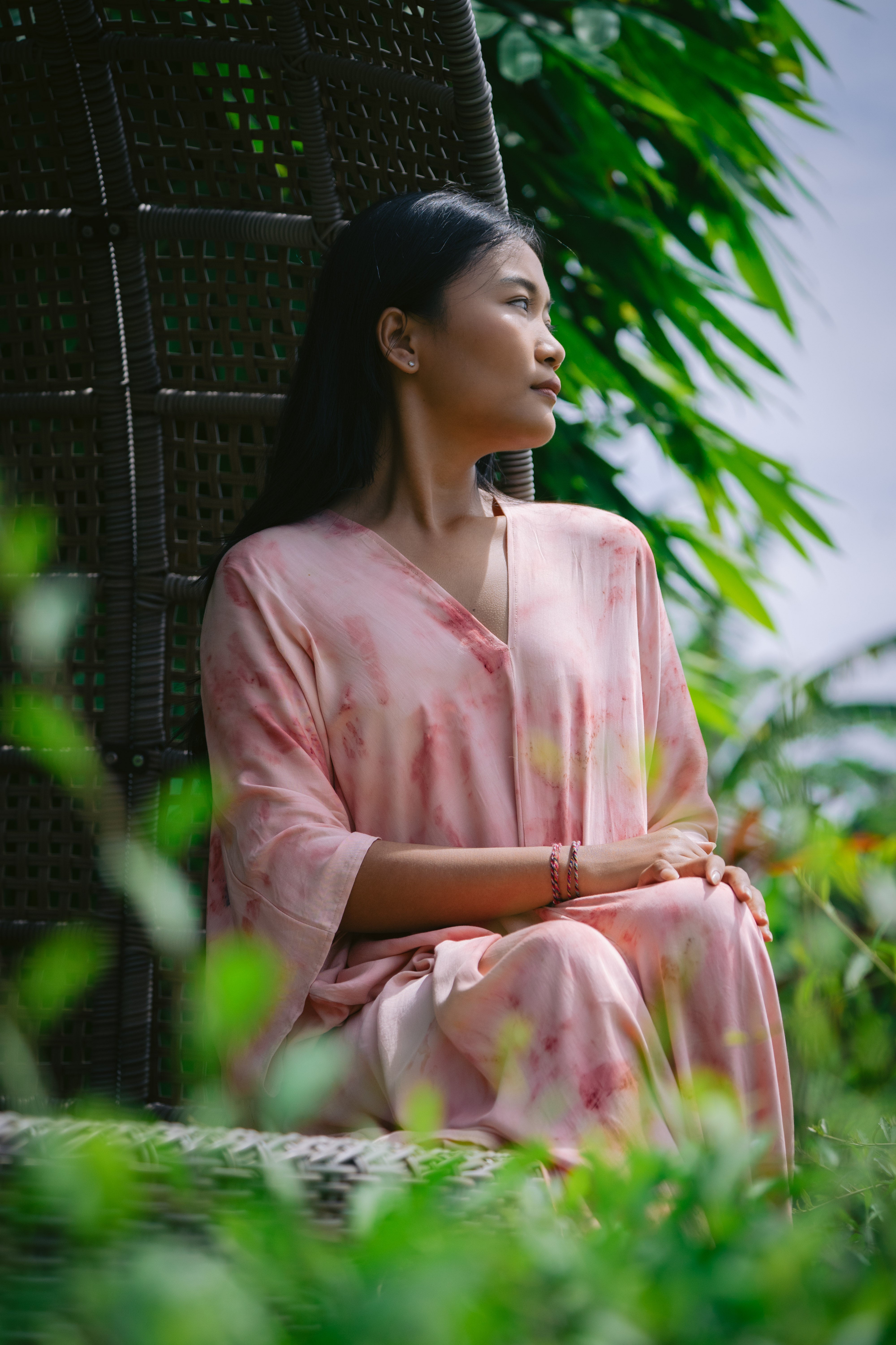 The Parvati – Pink & Red  Eco Vero Friendly  Print Dress