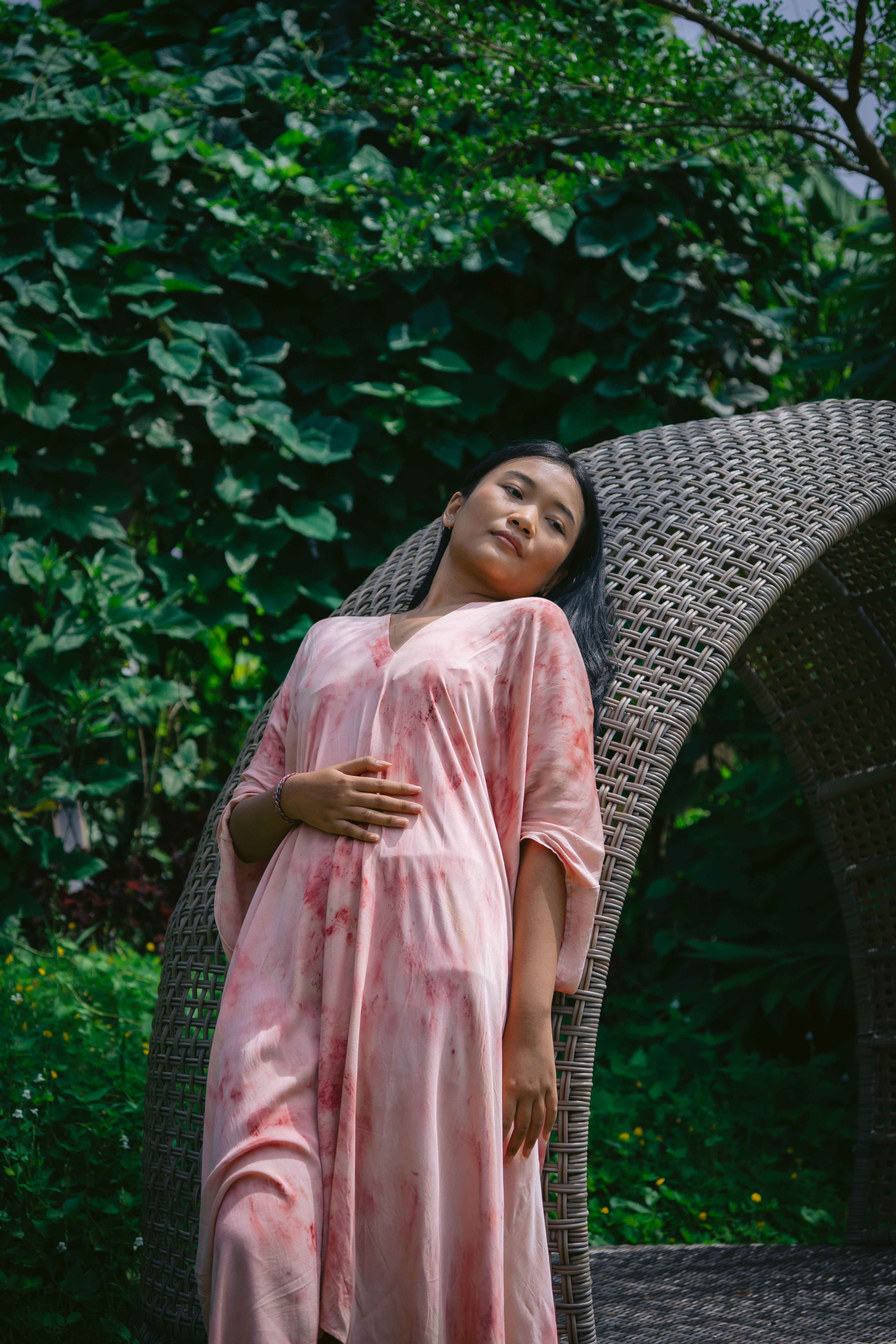 The Parvati – Pink & Red  Eco Vero Friendly  Print Dress