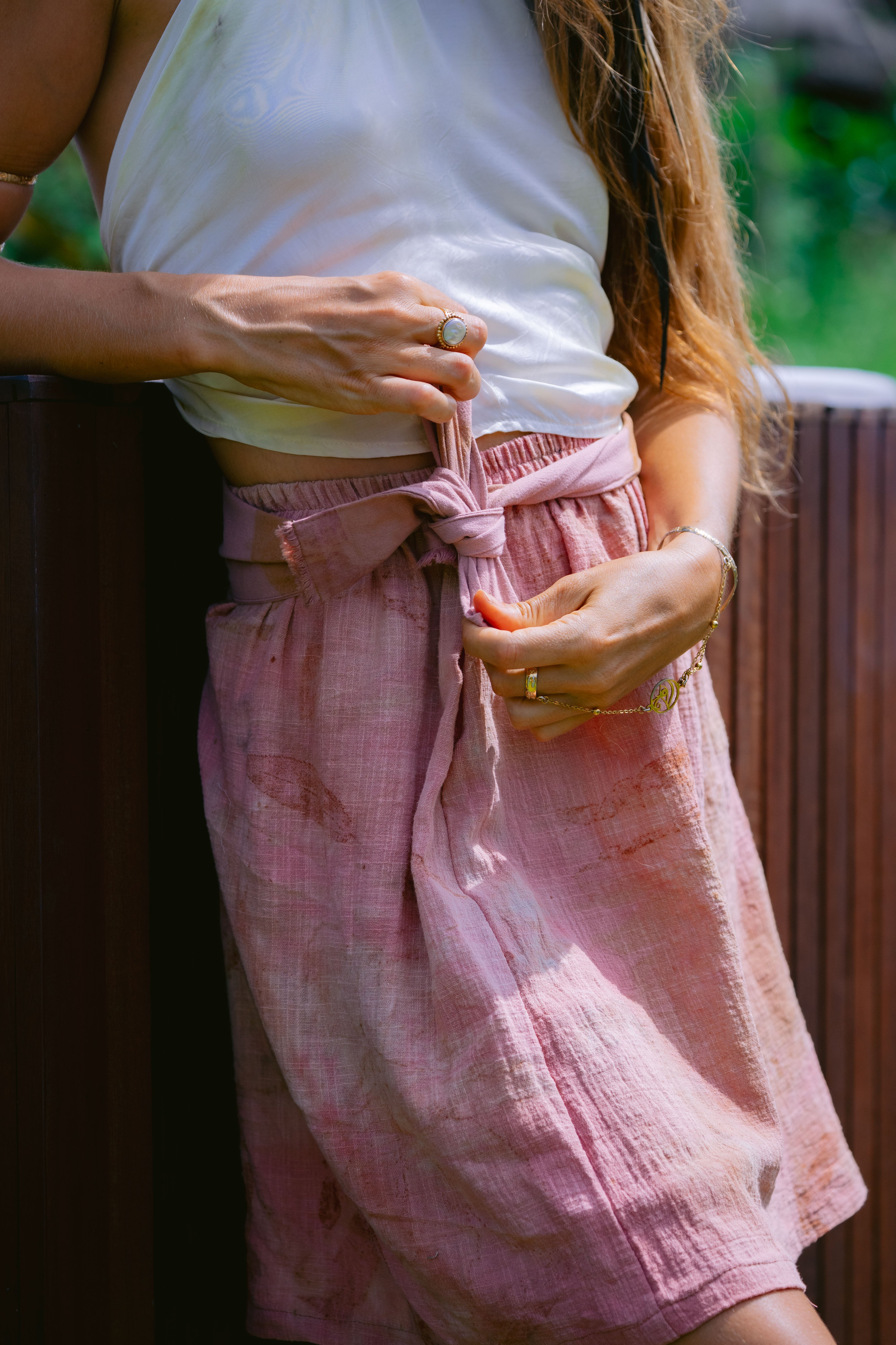 The Sri Pink, White, Magenta & White Eco Vero Friendly Skirt