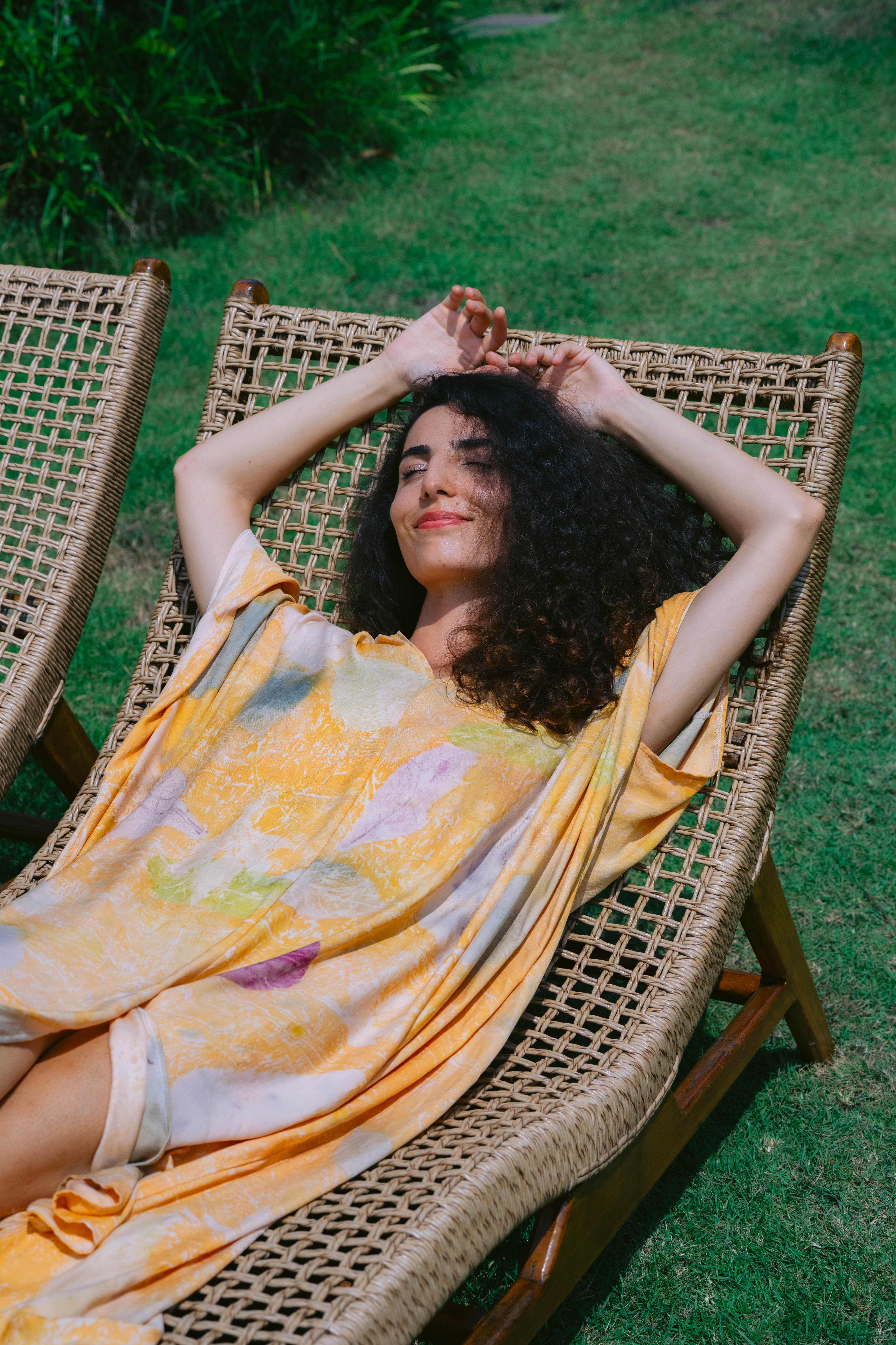 The Parvati – Yellow, Purple, Blue & White Eco Vero Friendly Print Dress