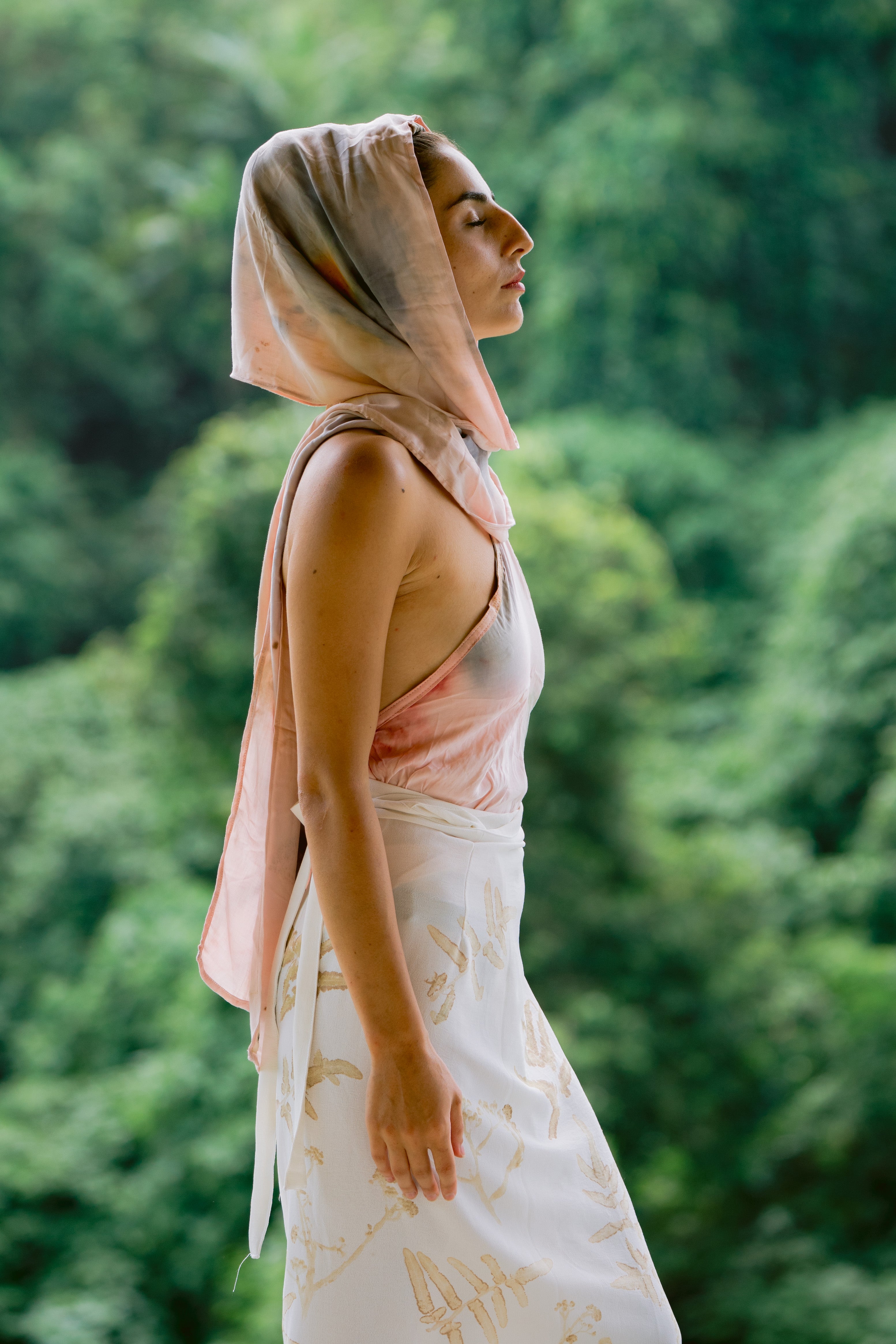 The Ratna Sari, Pink, Yellow & Blue Organic Cotton Shawl