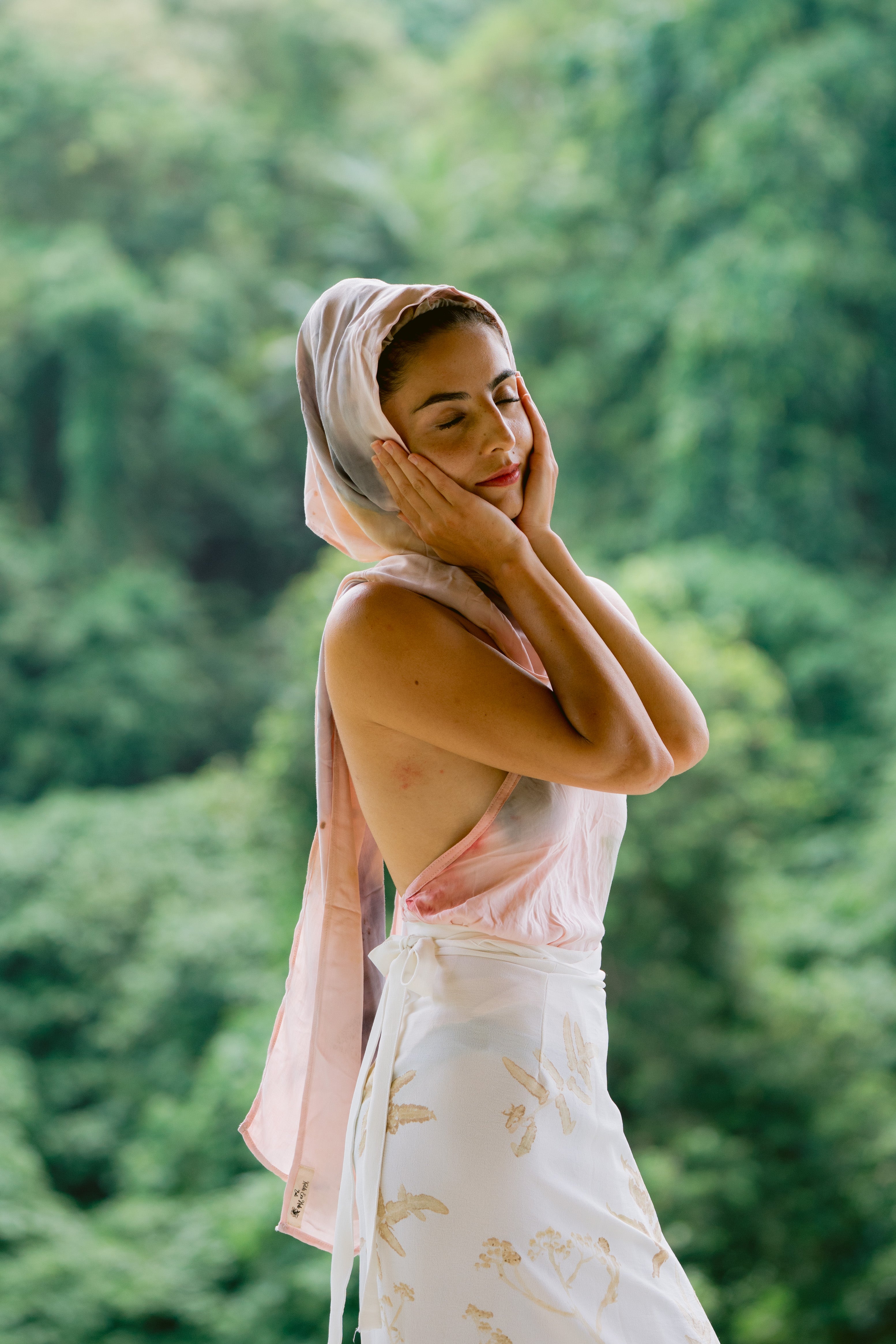 The Ratna Sari, Pink, Yellow & Blue Organic Cotton Shawl