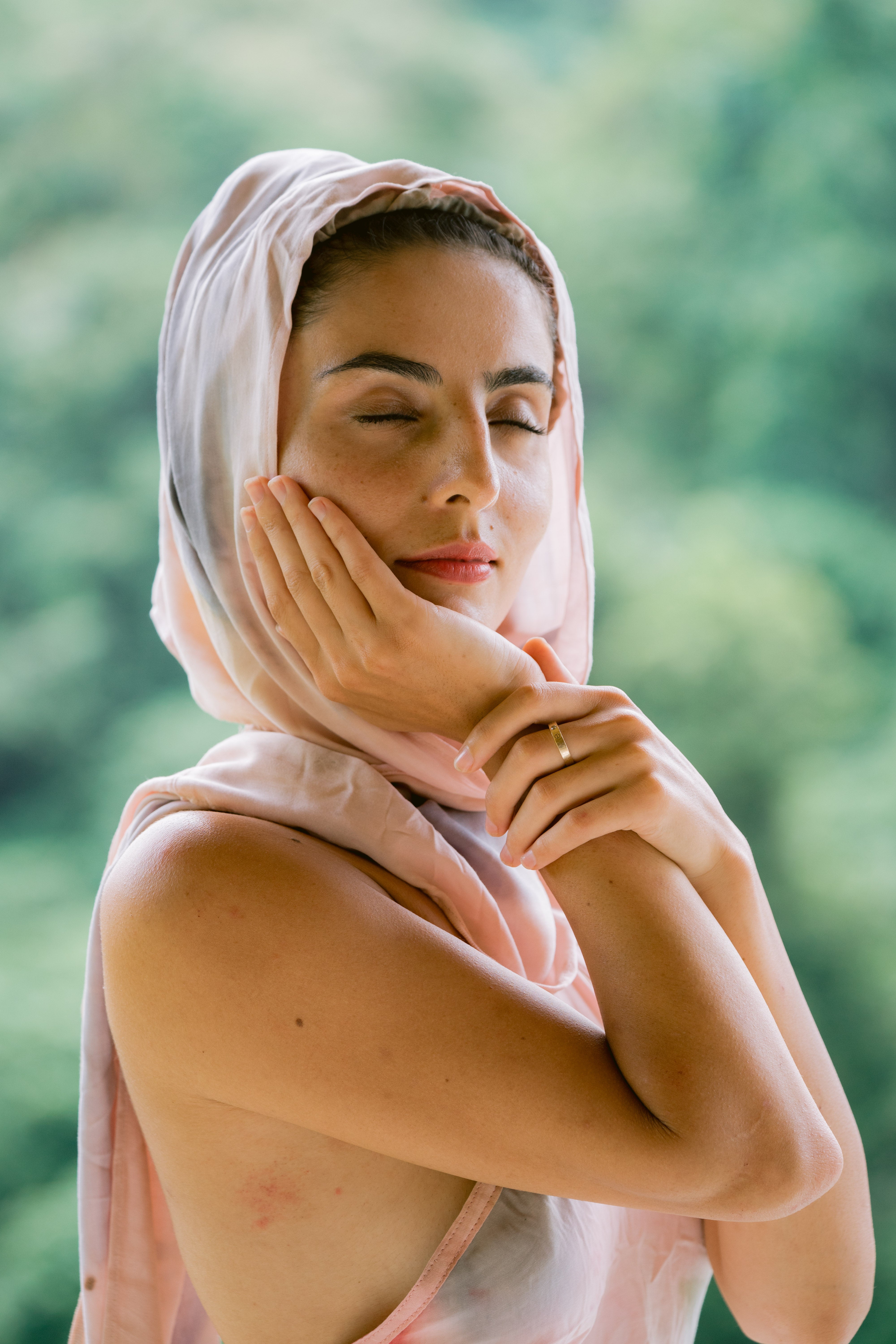 The Ratna Sari, Pink, Yellow & Blue Organic Cotton Shawl