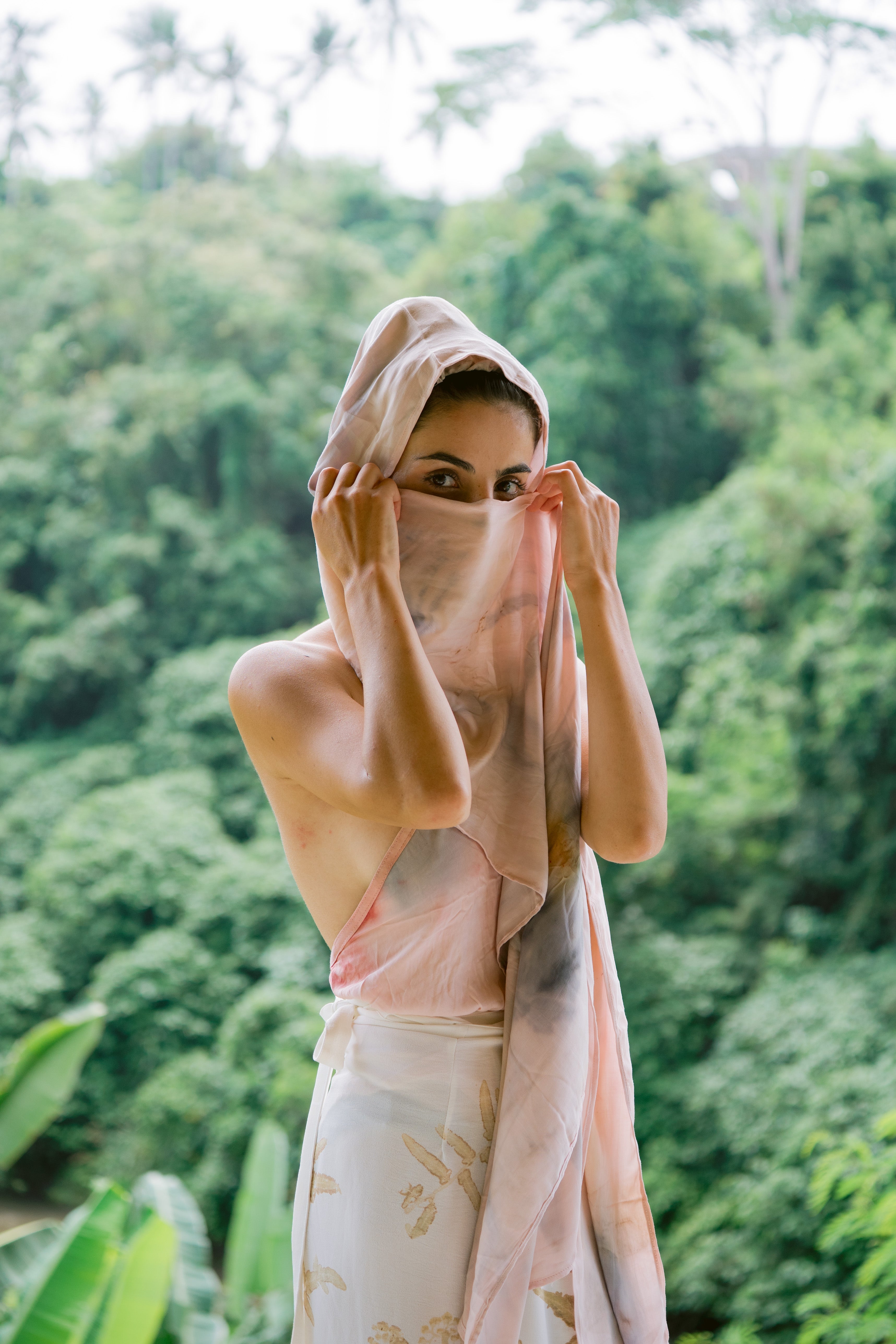 The Ratna Sari, Pink, Yellow & Blue Organic Cotton Shawl