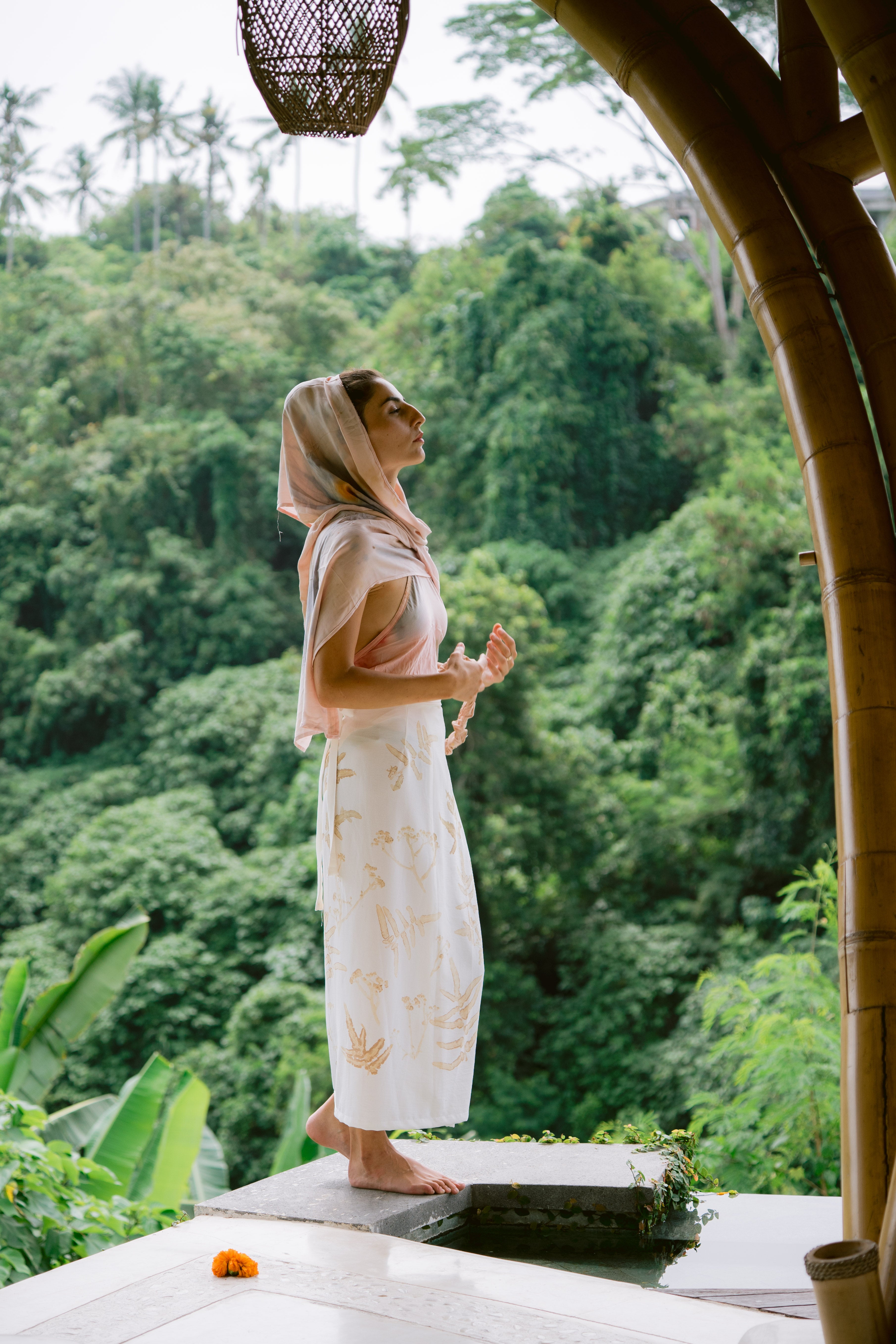 The Ratna Sari, Pink, Yellow & Blue Organic Cotton Shawl