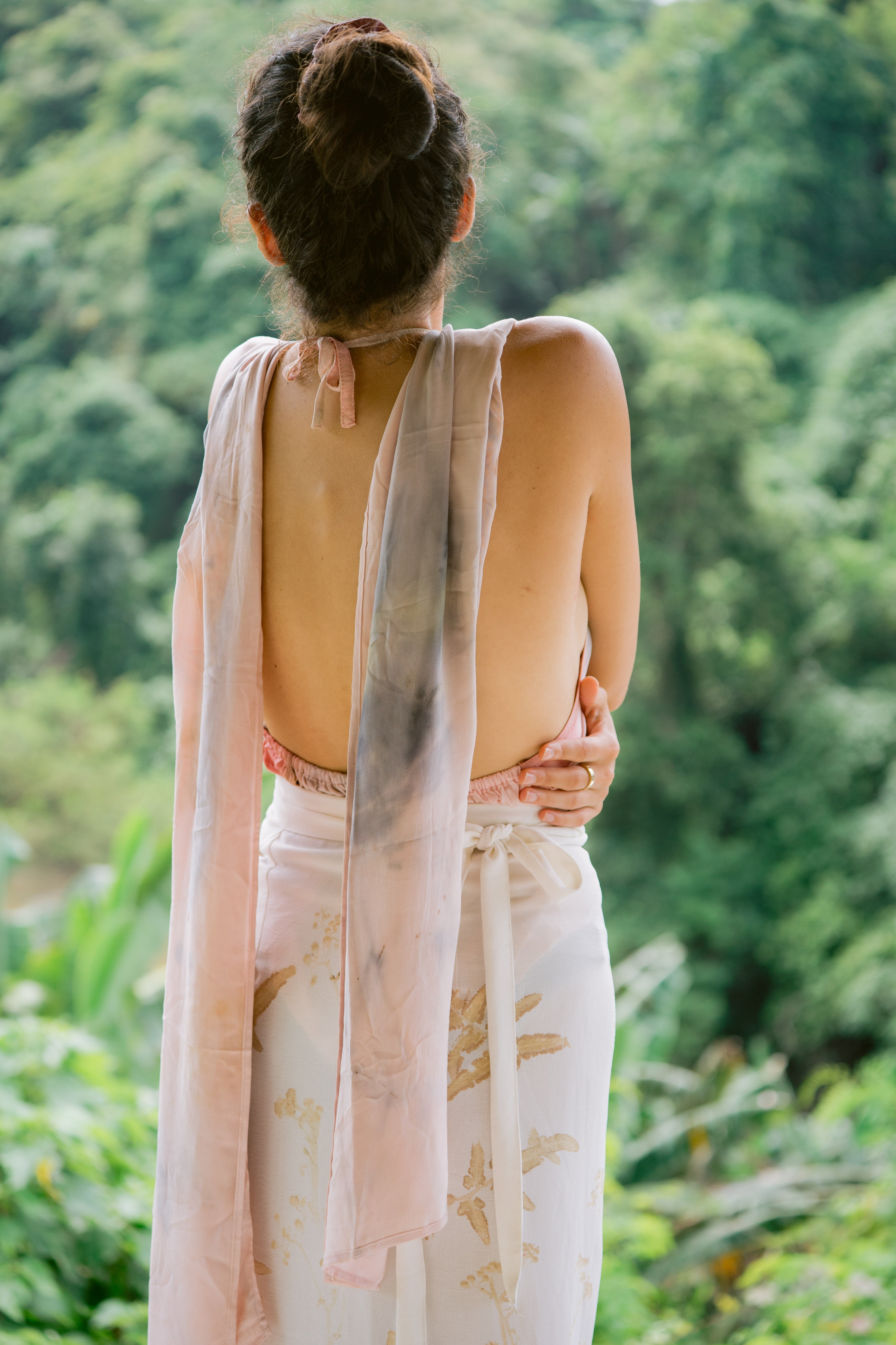 The Ratna Sari, Pink, Yellow & Blue Organic Cotton Shawl