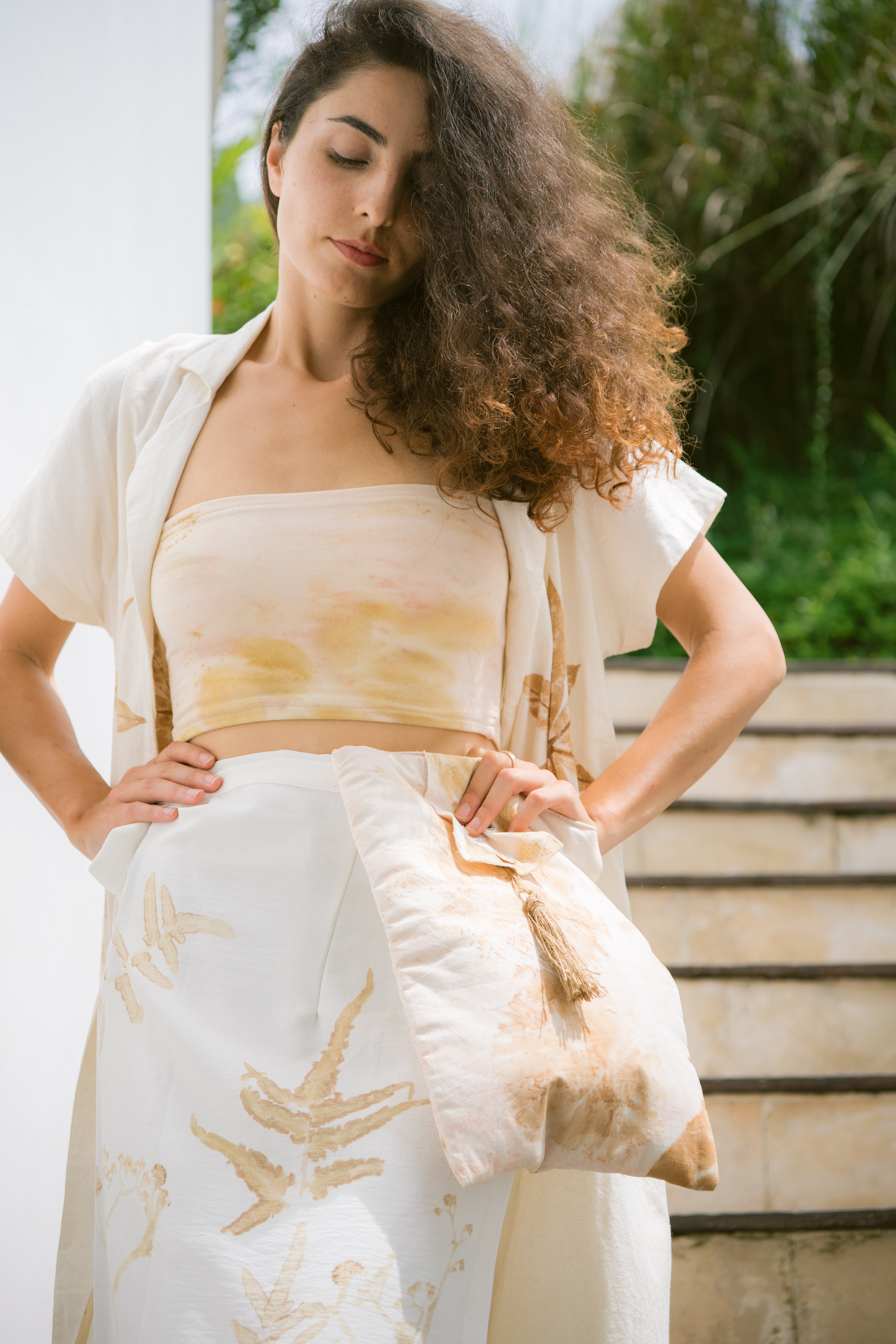 Tirta Puspa White, Pink & Yellow Eco Vero Friendly Tank Top