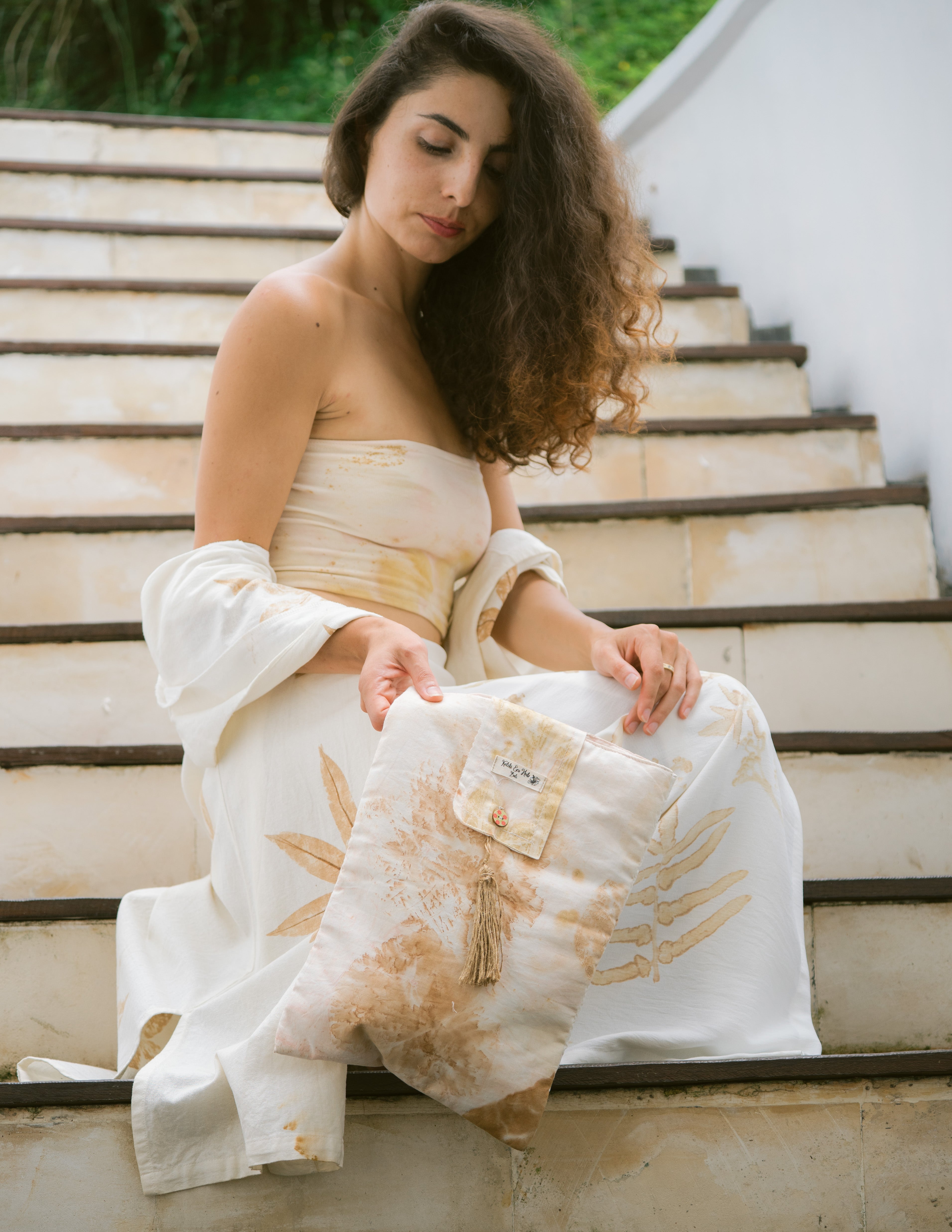 Tirta Puspa White, Pink & Yellow Eco Vero Friendly Tank Top