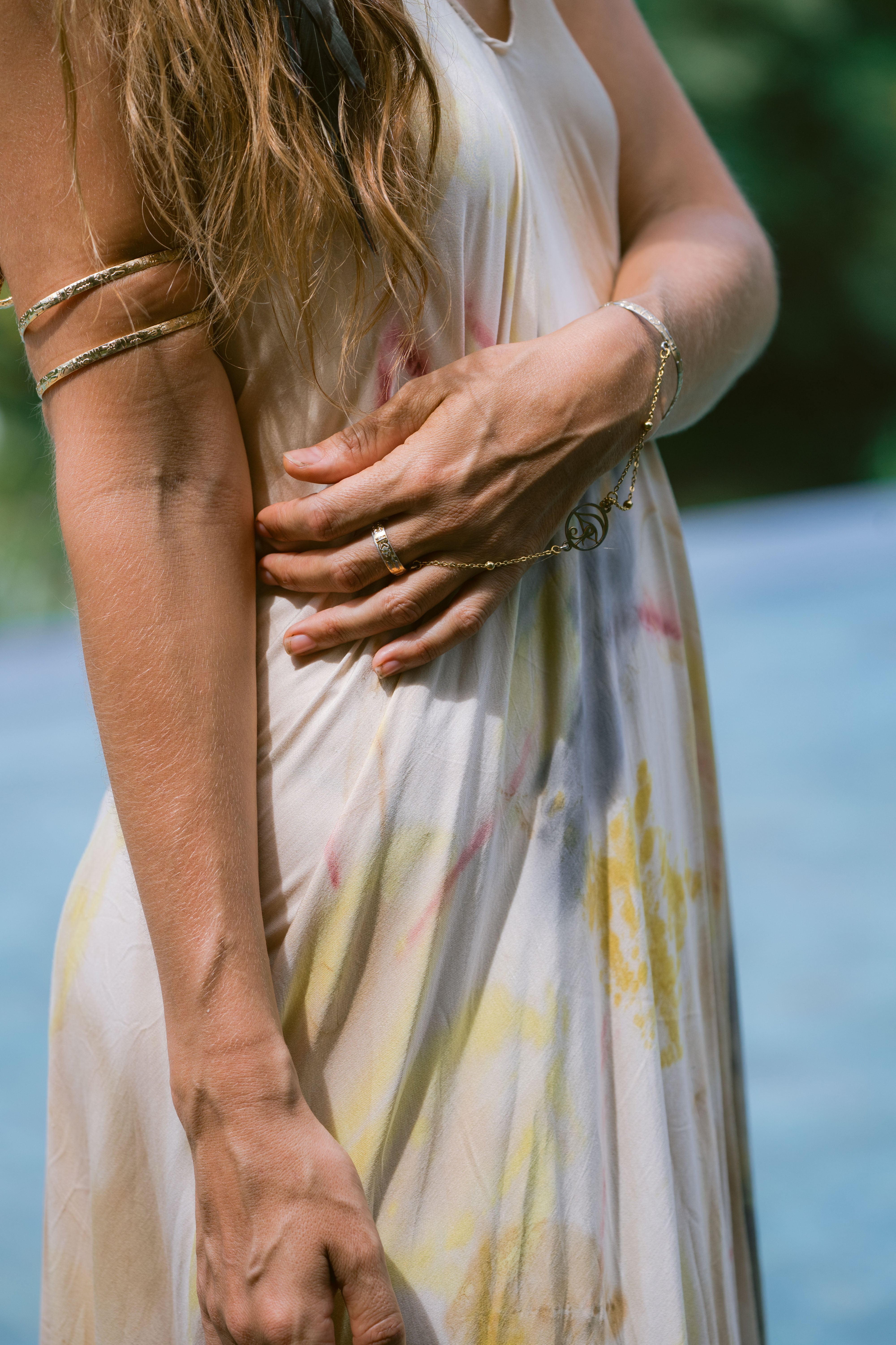 The Goddess – Yellow, White, Blue & Red  Eco Vero Friendly Print Dress