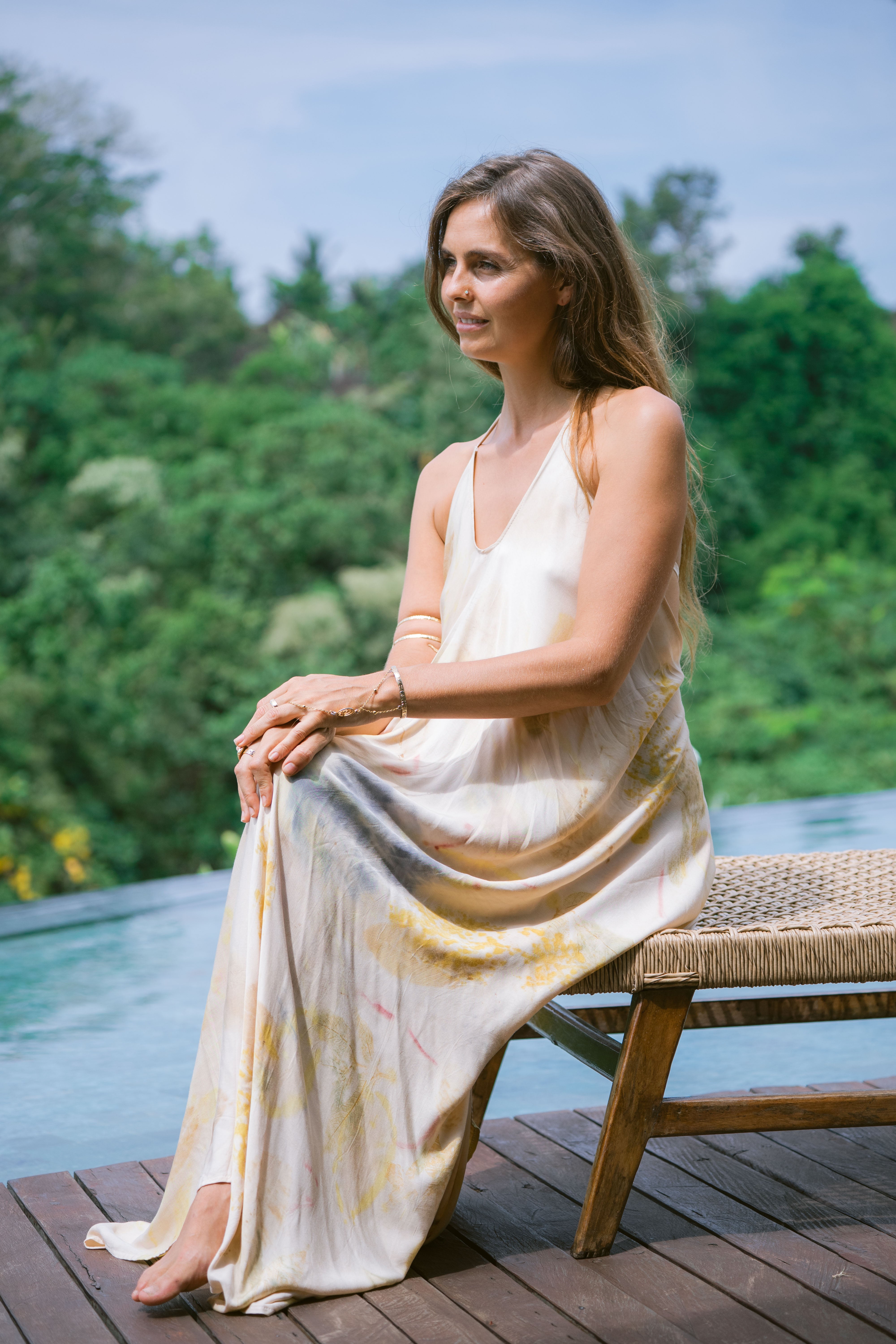 The Goddess – Yellow, White, Blue & Red  Eco Vero Friendly Print Dress