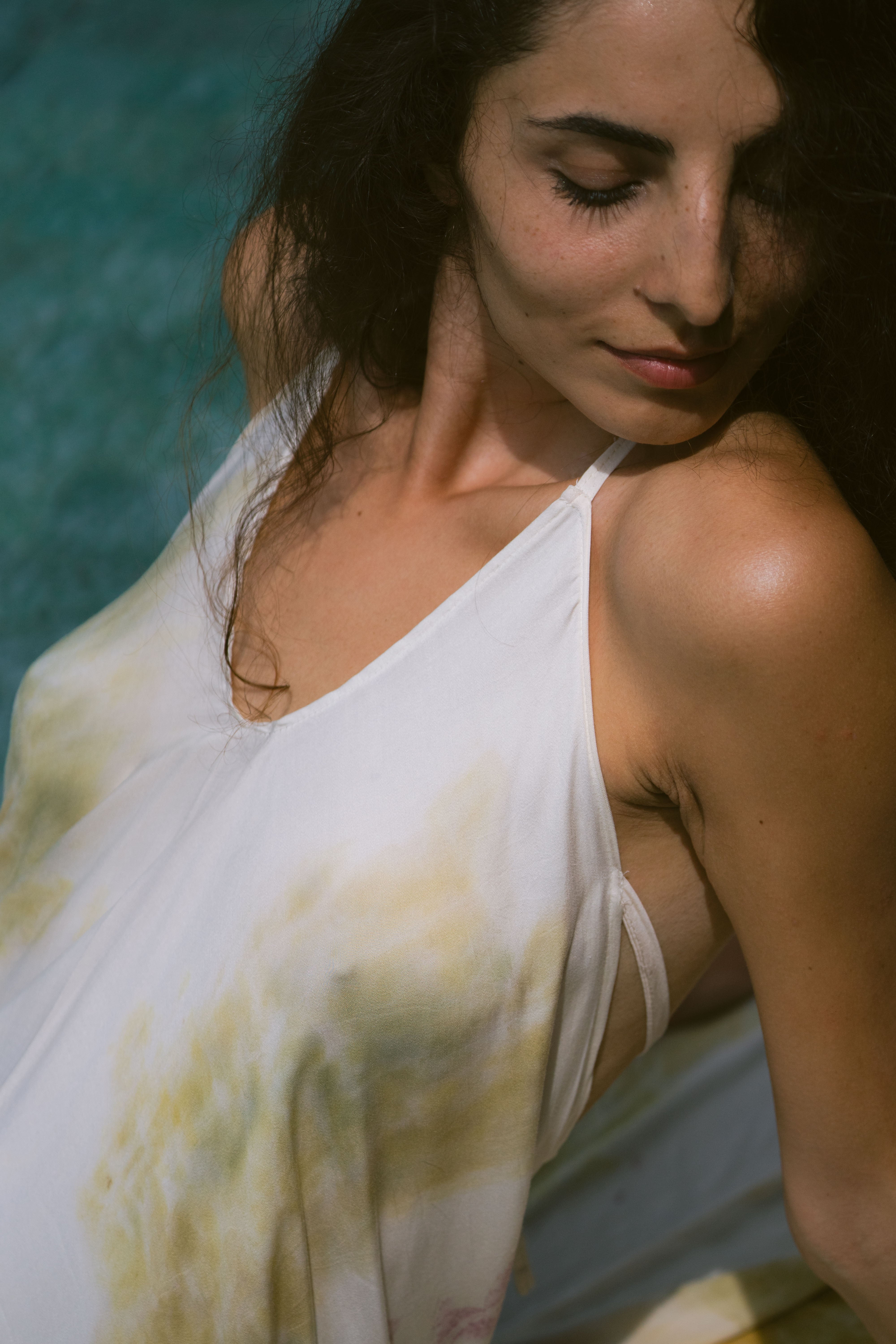 The Goddess – Yellow, White, Blue & Pink  Eco Vero Friendly Print Dress