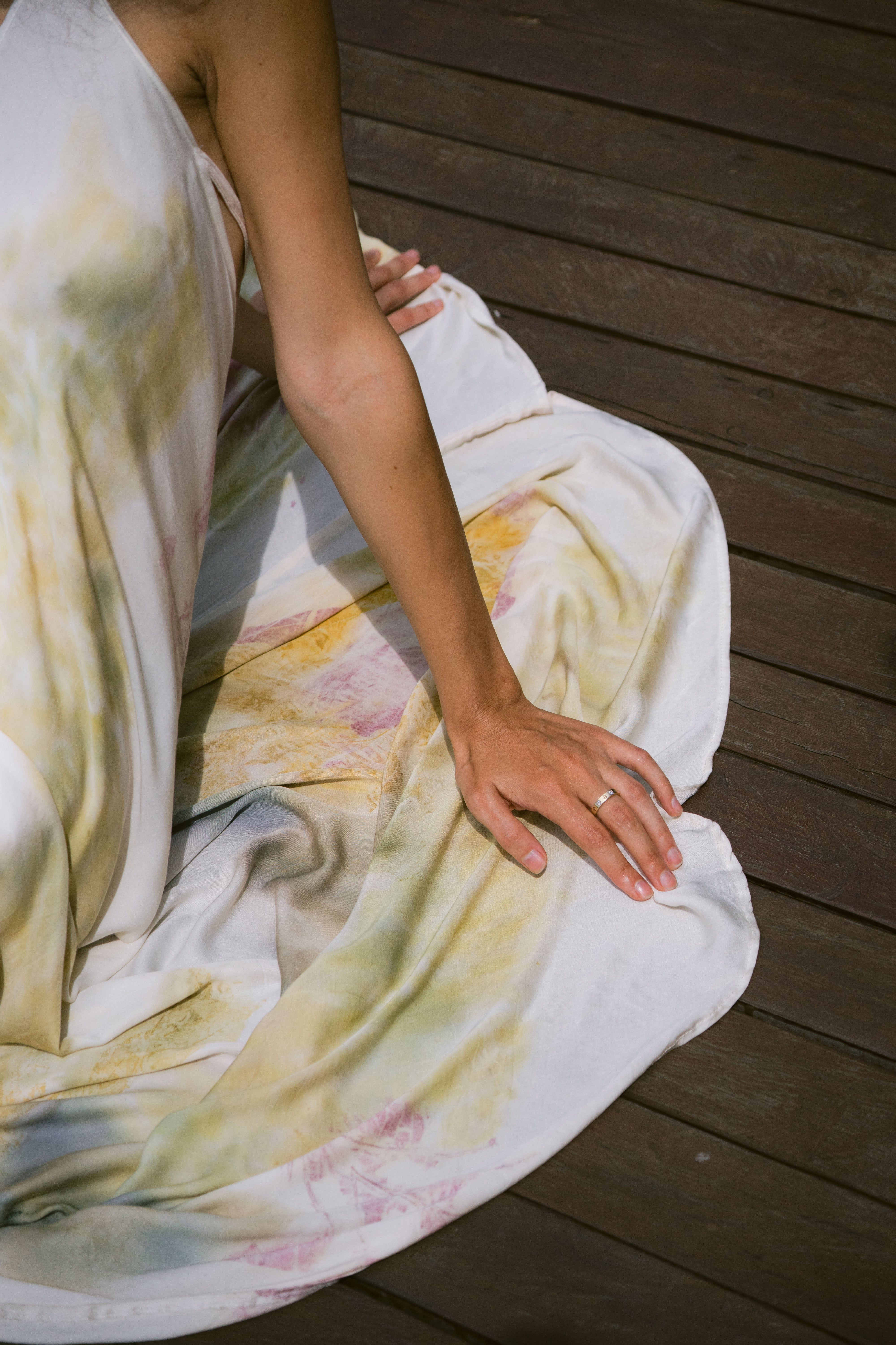 The Goddess – Yellow, White, Blue & Pink  Eco Vero Friendly Print Dress