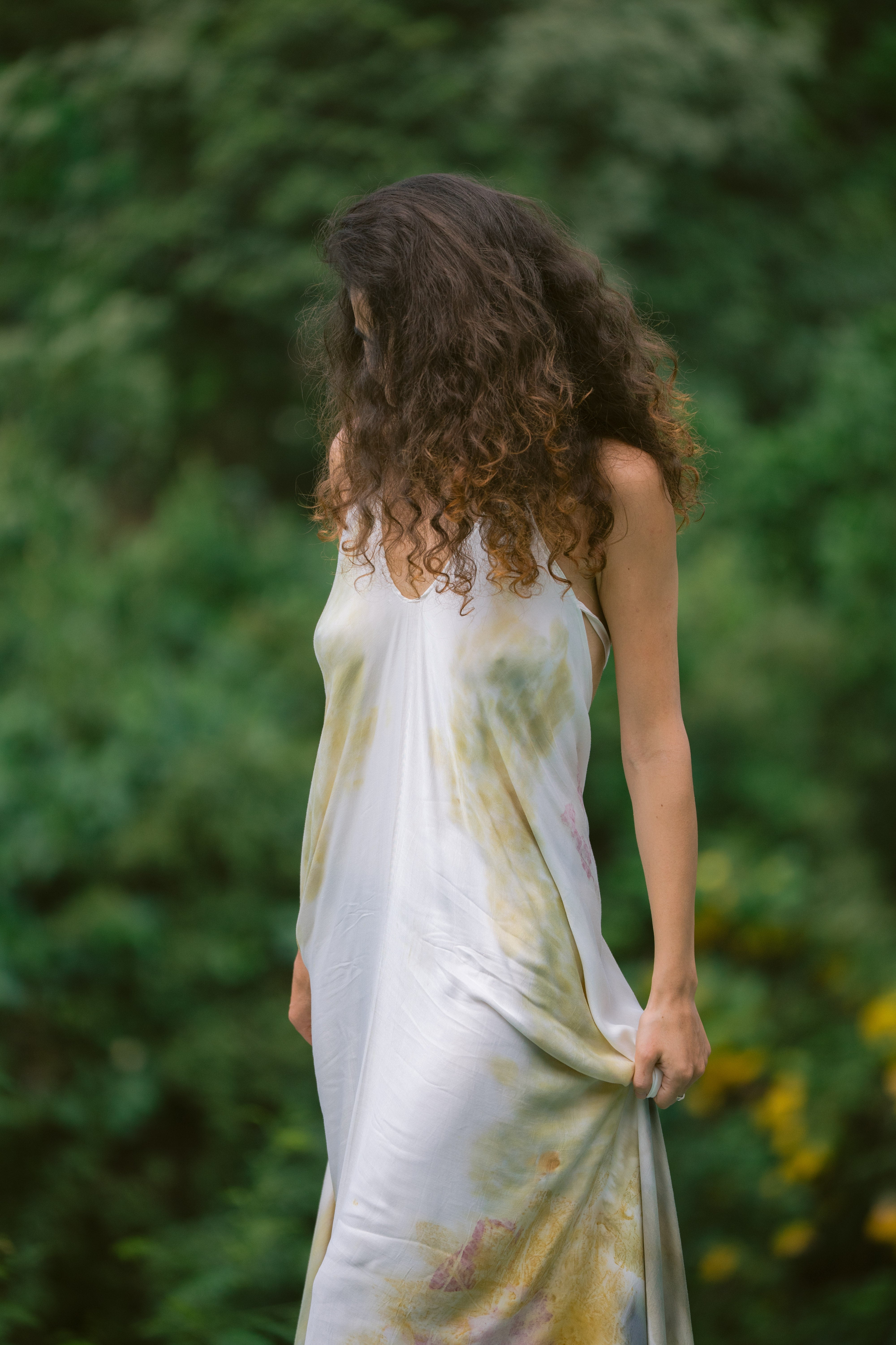 The Goddess – Yellow, White, Blue & Pink  Eco Vero Friendly Print Dress