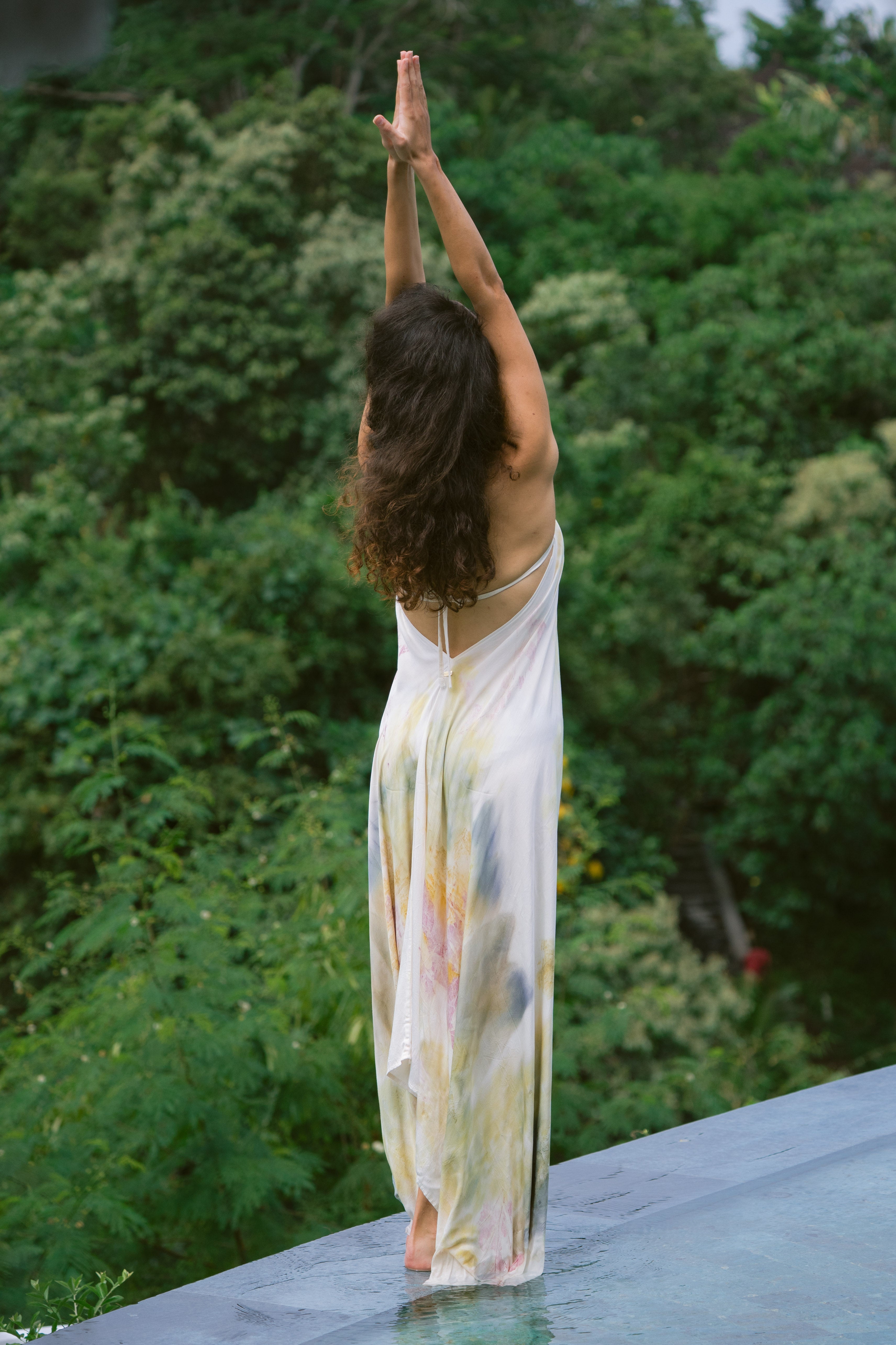 The Goddess – Yellow, White, Blue & Pink  Eco Vero Friendly Print Dress