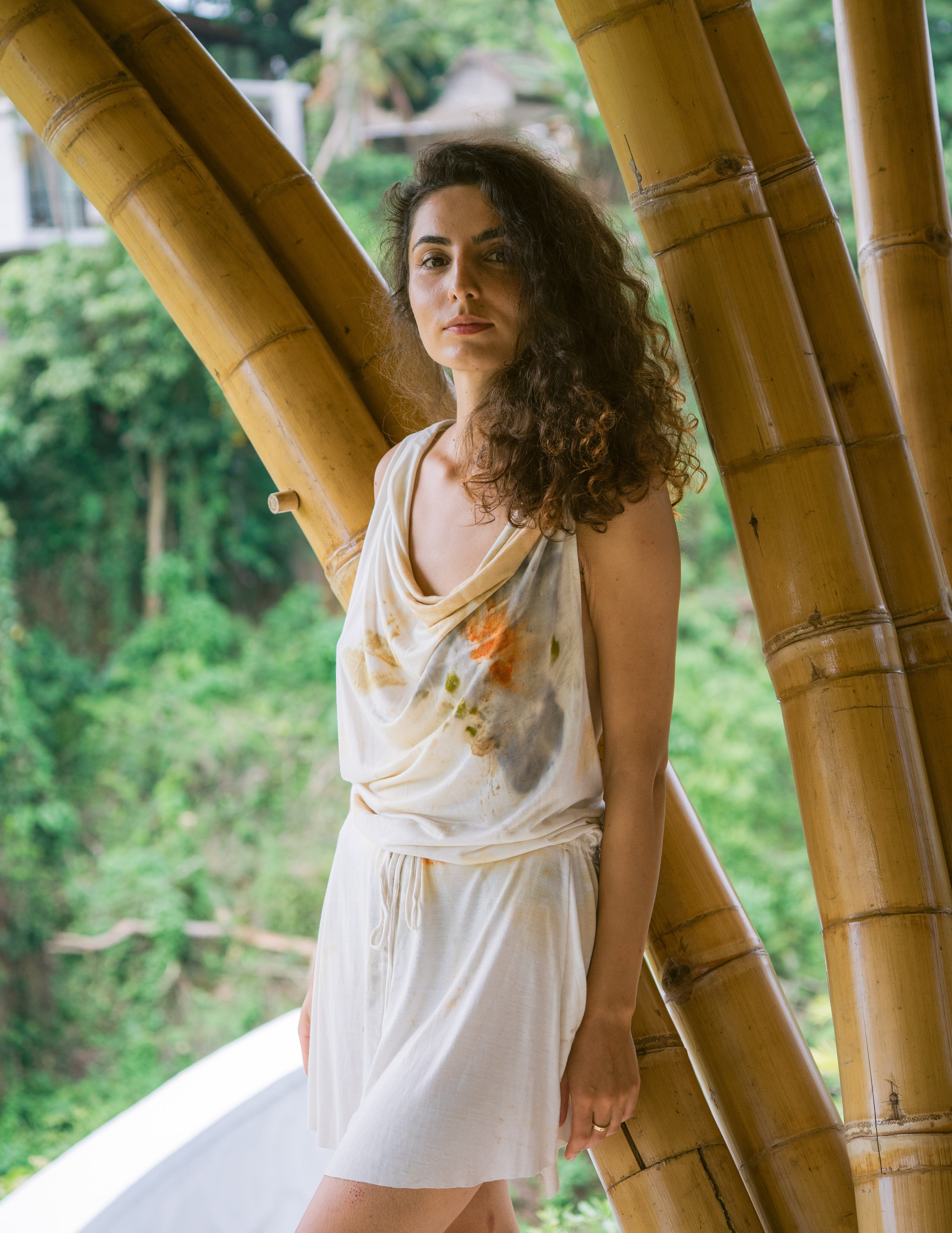 The Sandat White, Orange, Blue, Brown & Green Organic Cotton Jumpsuit