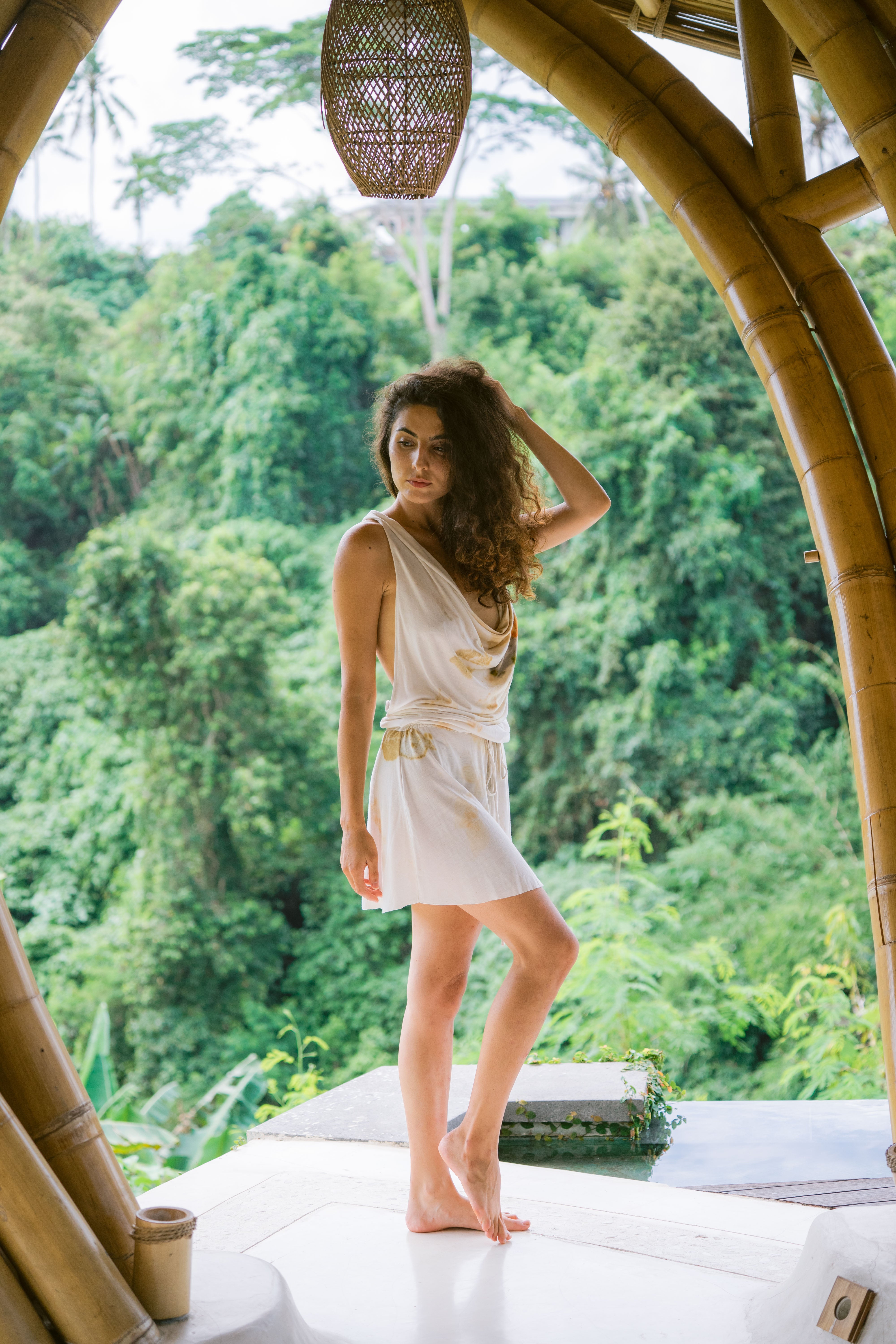 The Sandat White, Orange, Blue, Brown & Green Organic Cotton Jumpsuit