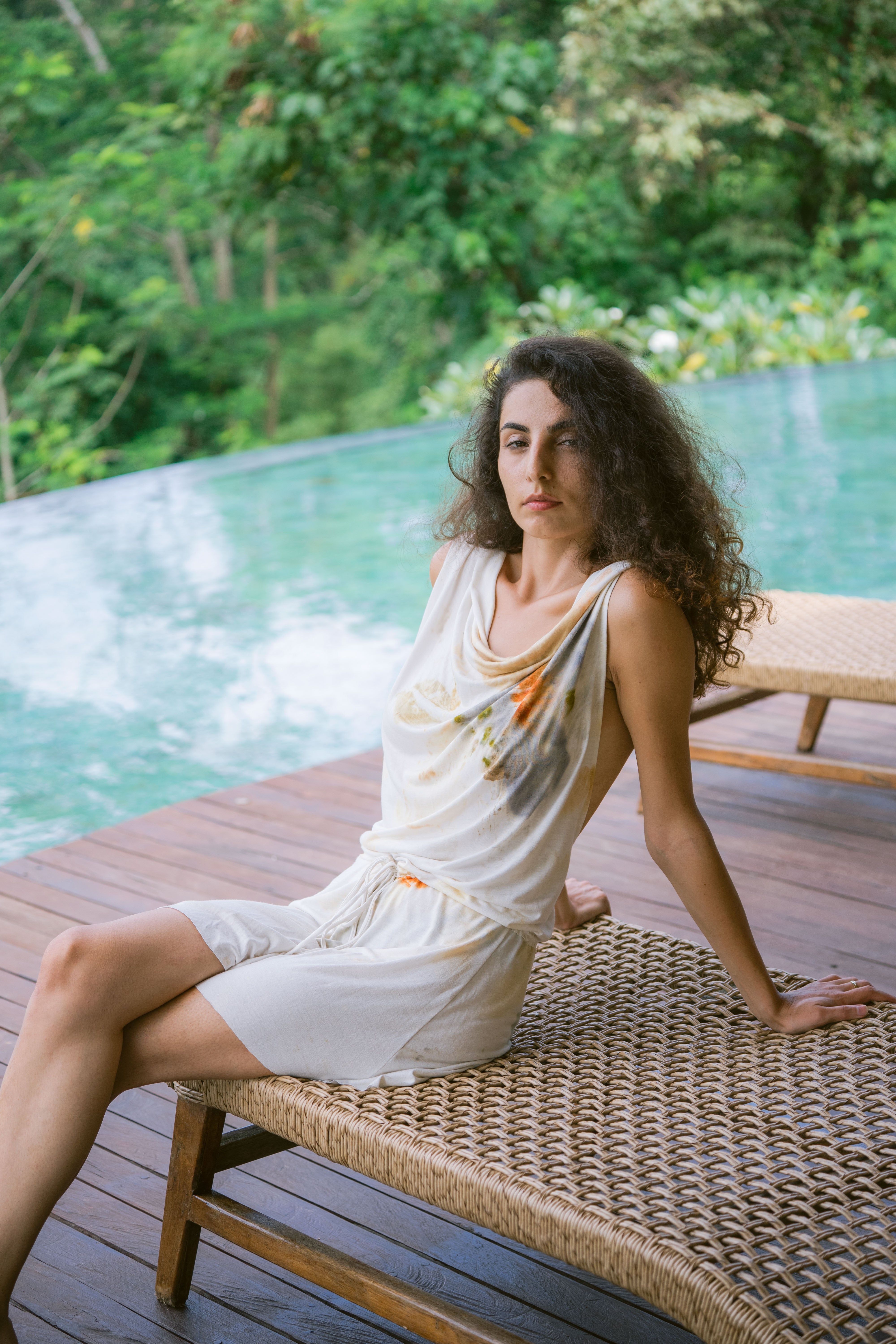 The Sandat White, Orange, Blue, Brown & Green Organic Cotton Jumpsuit