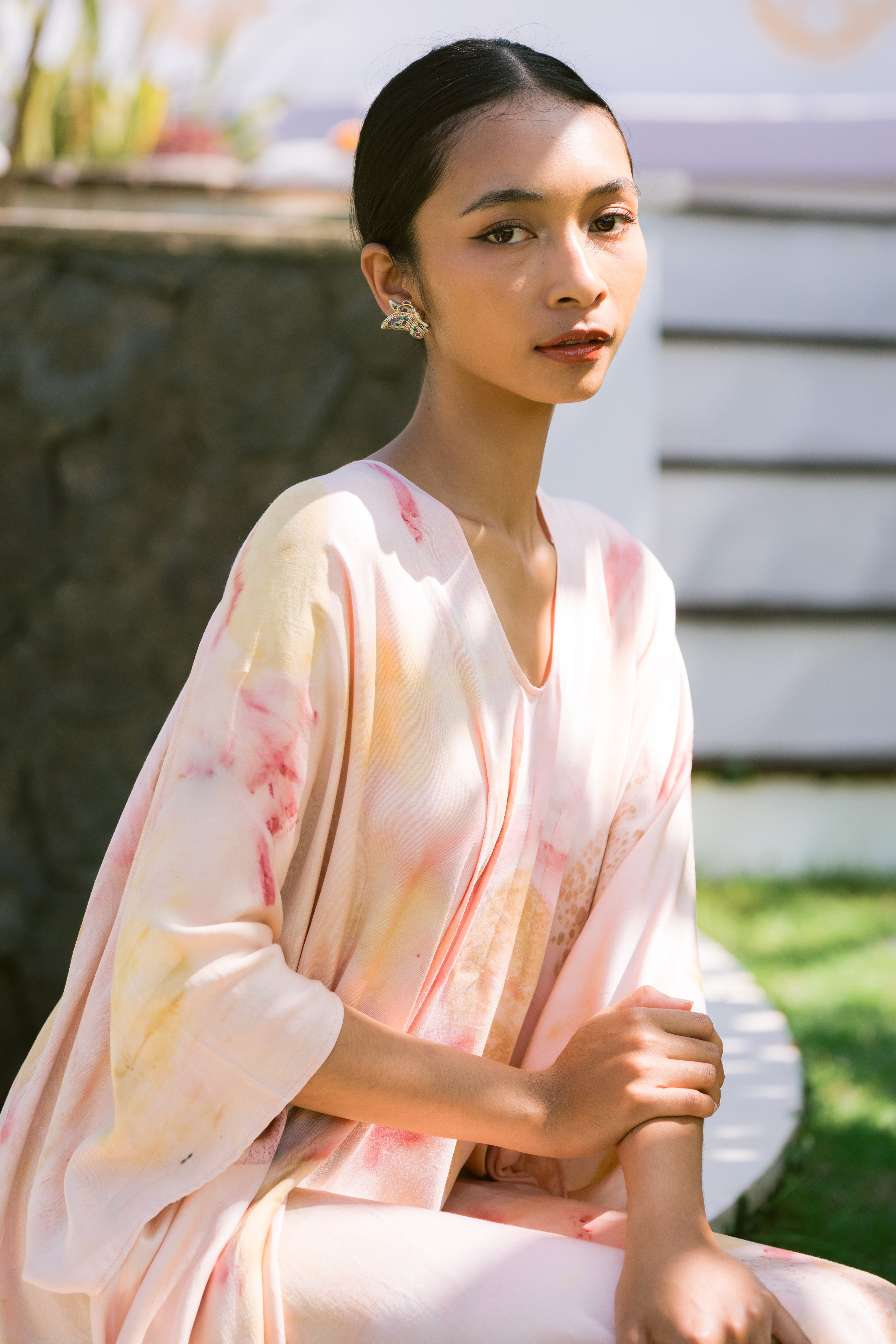 The Parvati – Red, Pink, Purple & Yellow  Eco Vero Friendly  Print Dress