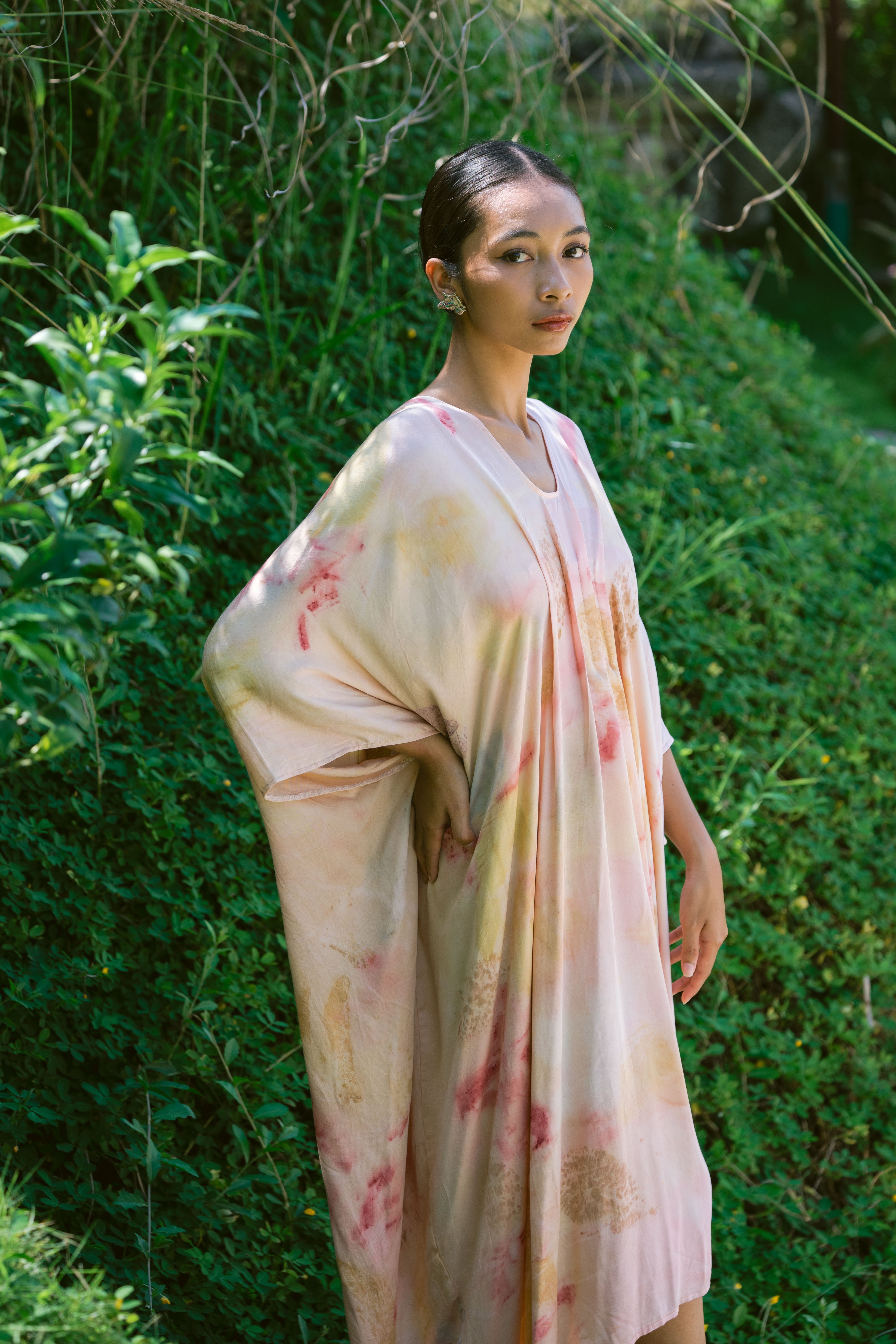 The Parvati – Red, Pink, Purple & Yellow  Eco Vero Friendly  Print Dress