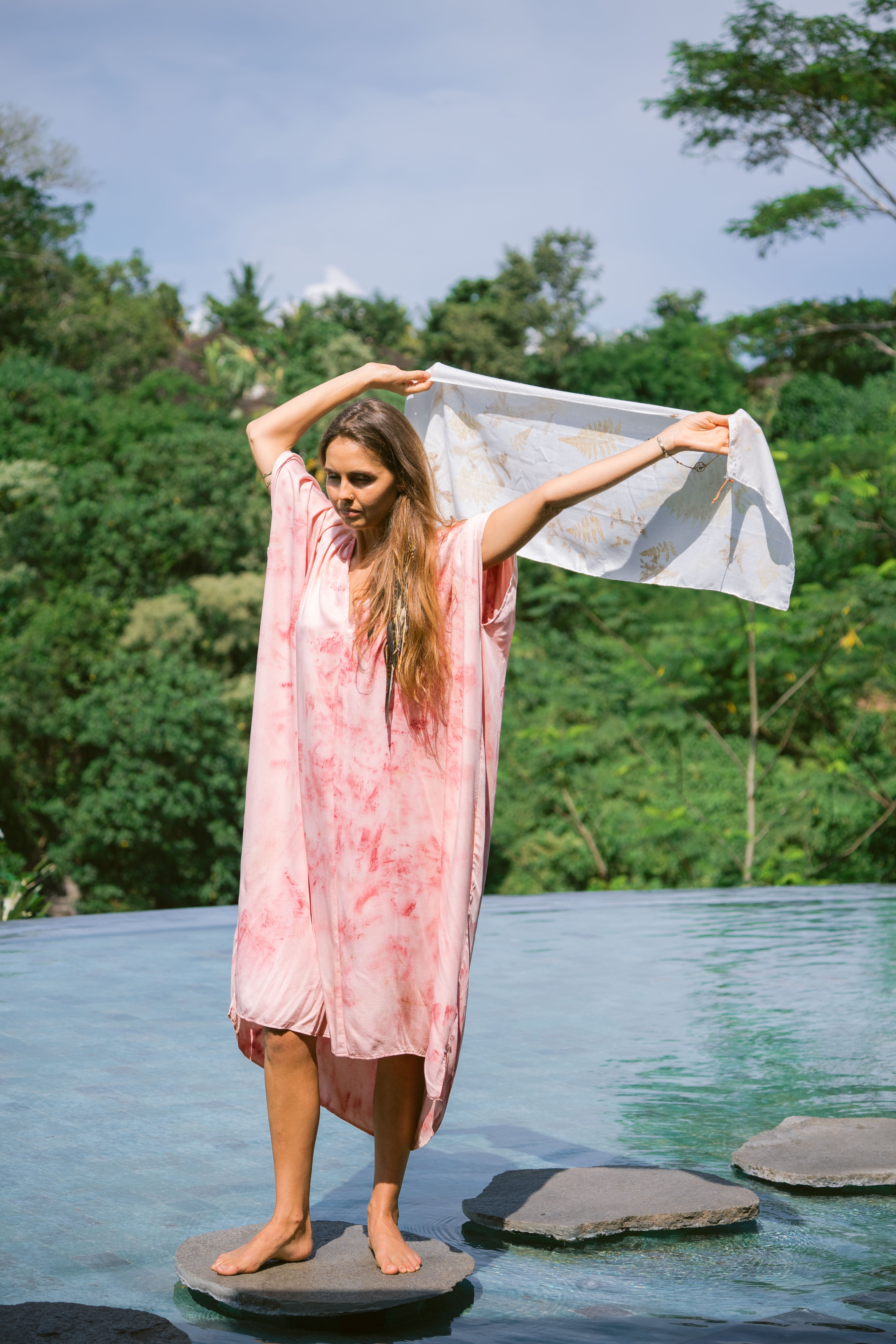 The Parvati – Red & Pink  Eco Vero Friendly  Print Dress