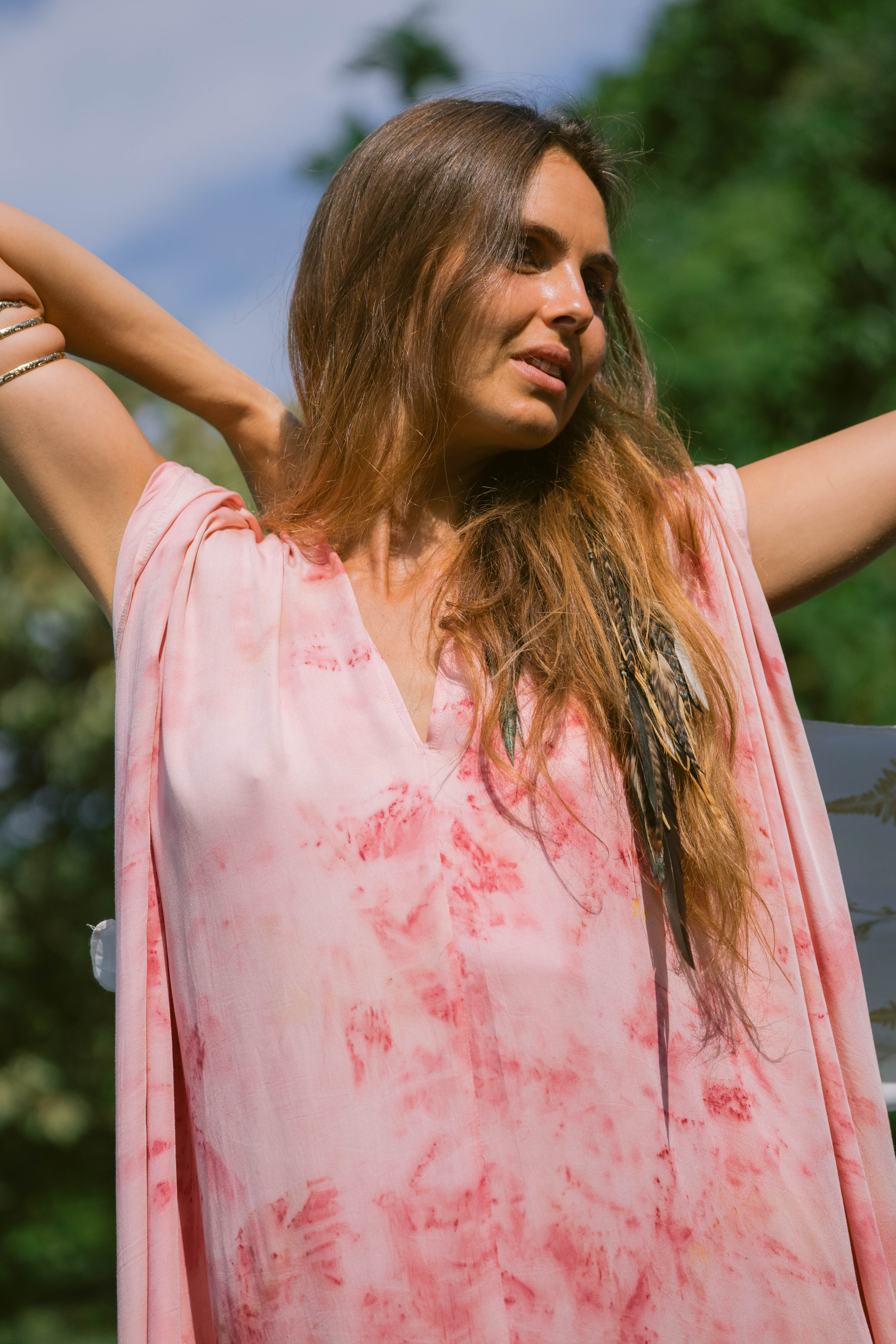 The Parvati – Red & Pink  Eco Vero Friendly  Print Dress