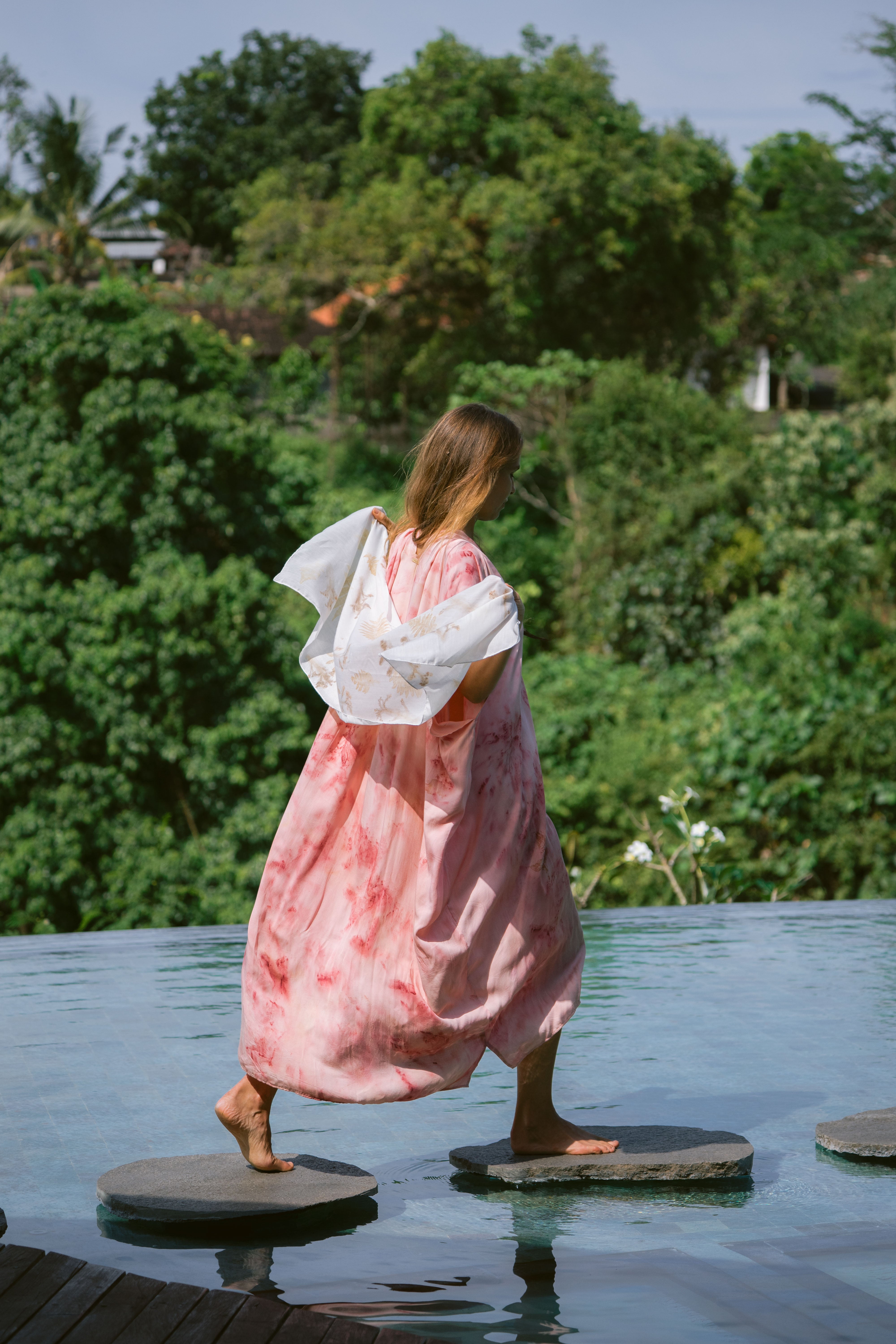 The Parvati – Red & Pink  Eco Vero Friendly  Print Dress