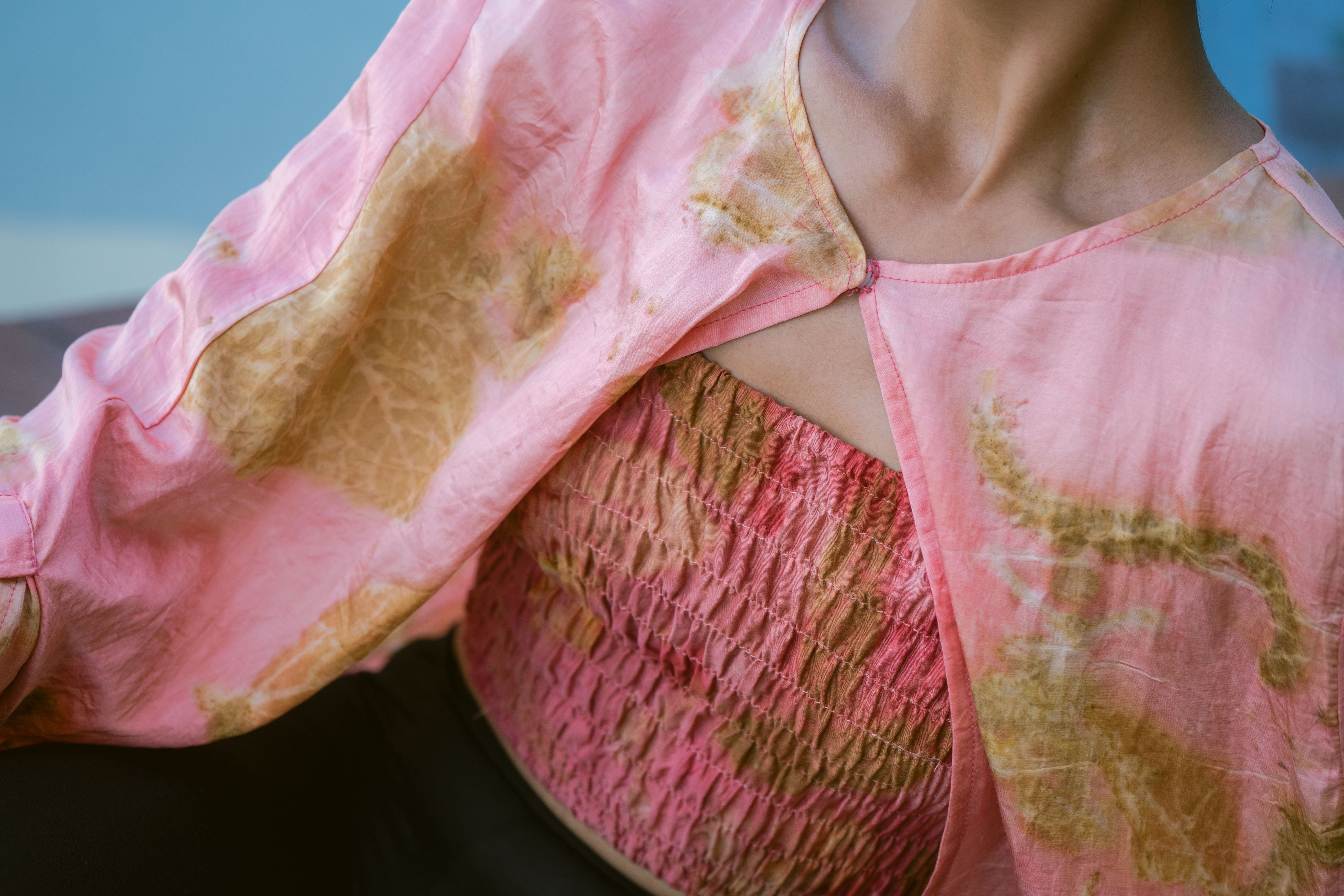 The Lotus Pink & Gold Organic Cotton Silk Kimono Out Fit