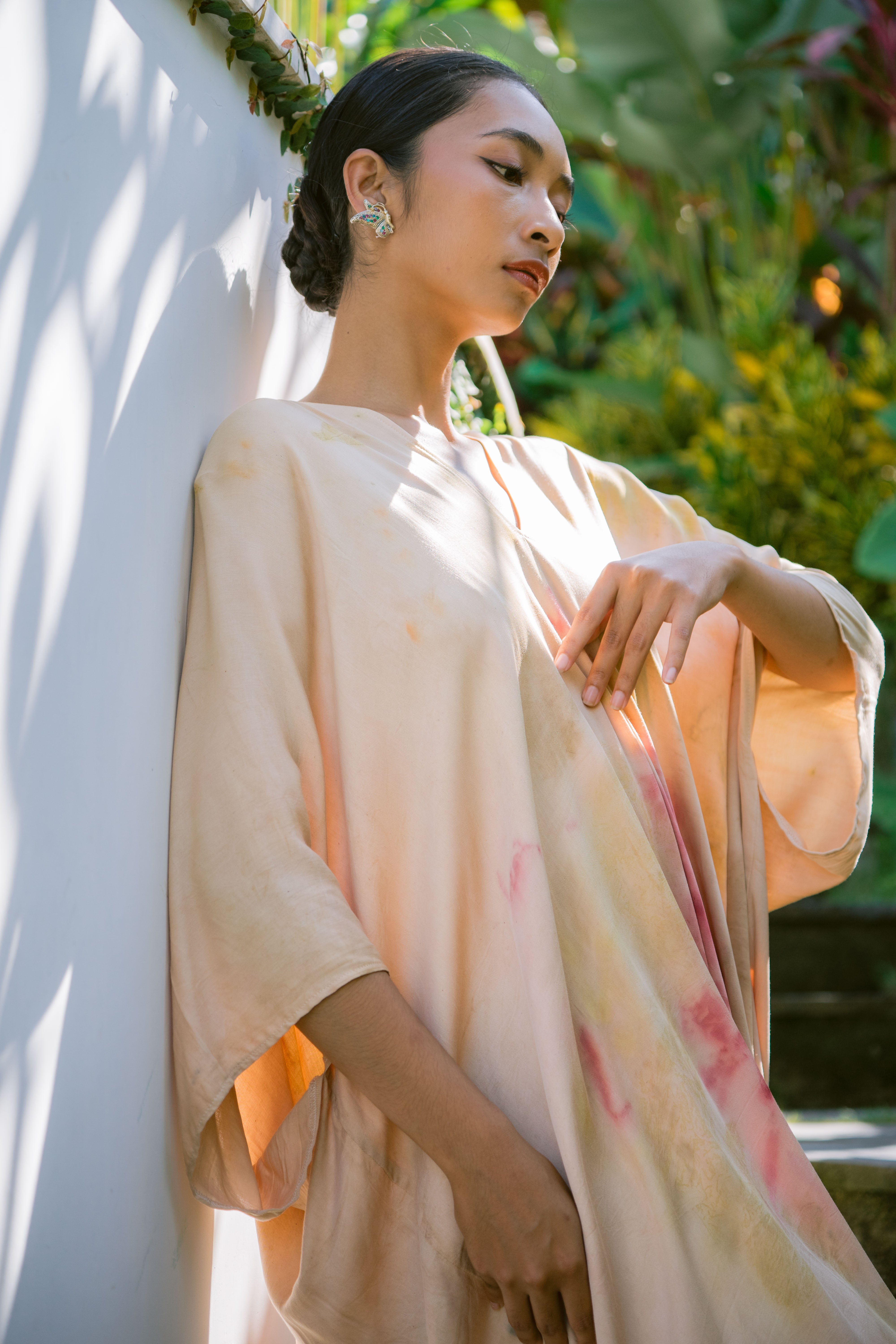 The Parvati – Dusty Pink, Red, Yellow & Green  Eco Vero Friendly Print Dress