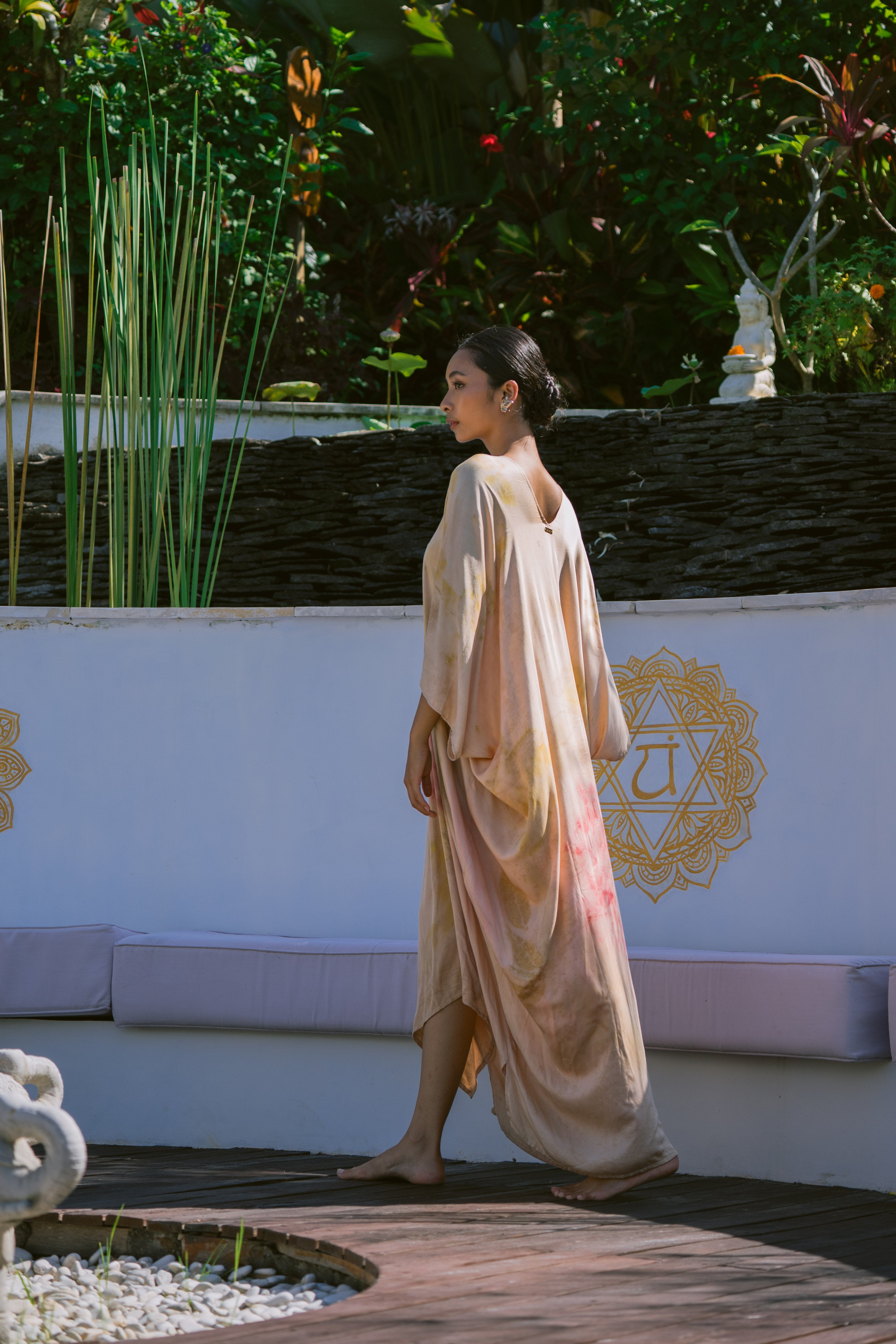 The Parvati – Dusty Pink, Red, Yellow & Green  Eco Vero Friendly Print Dress