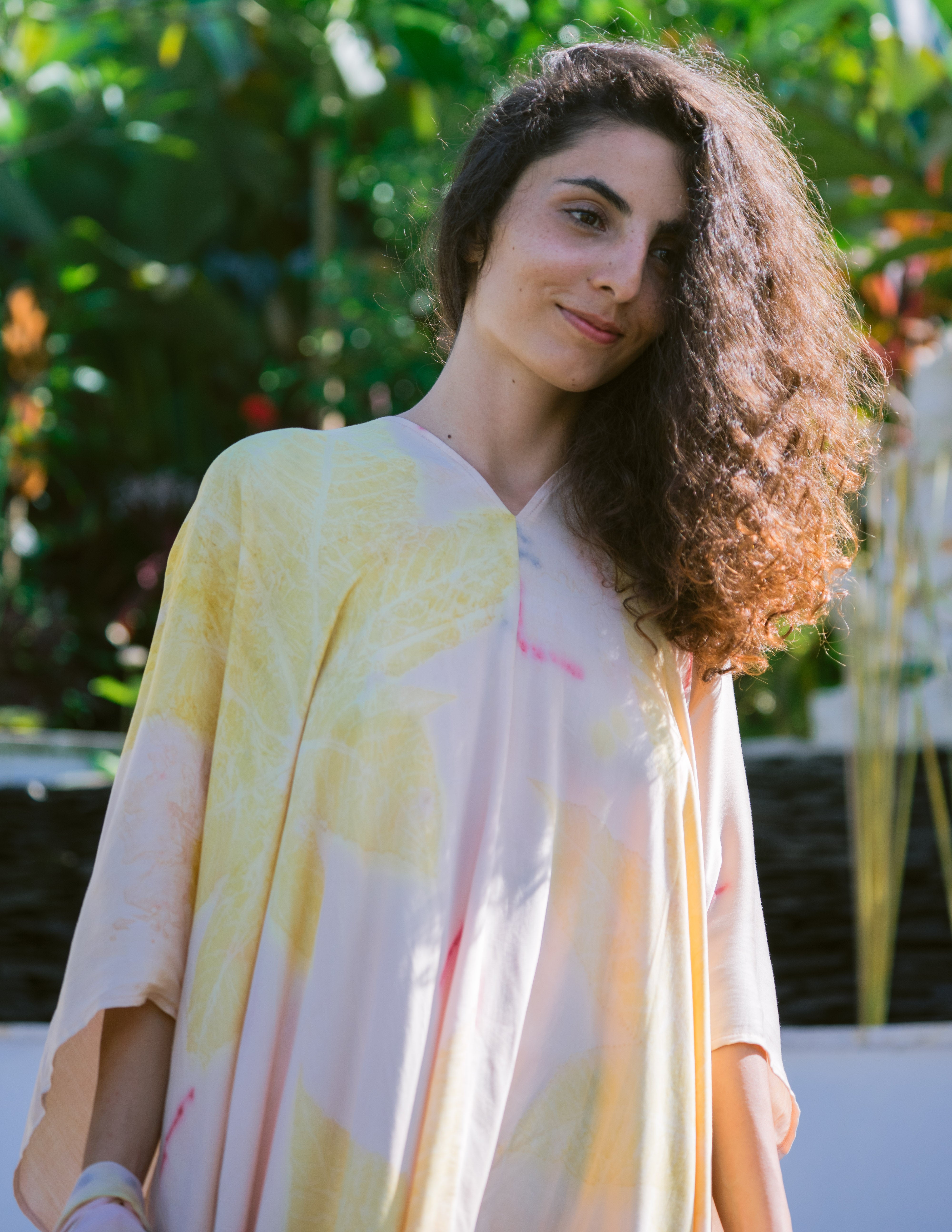 The Parvati – Dusty Pink, Red & Yellow  Eco Vero Friendly Print Dress