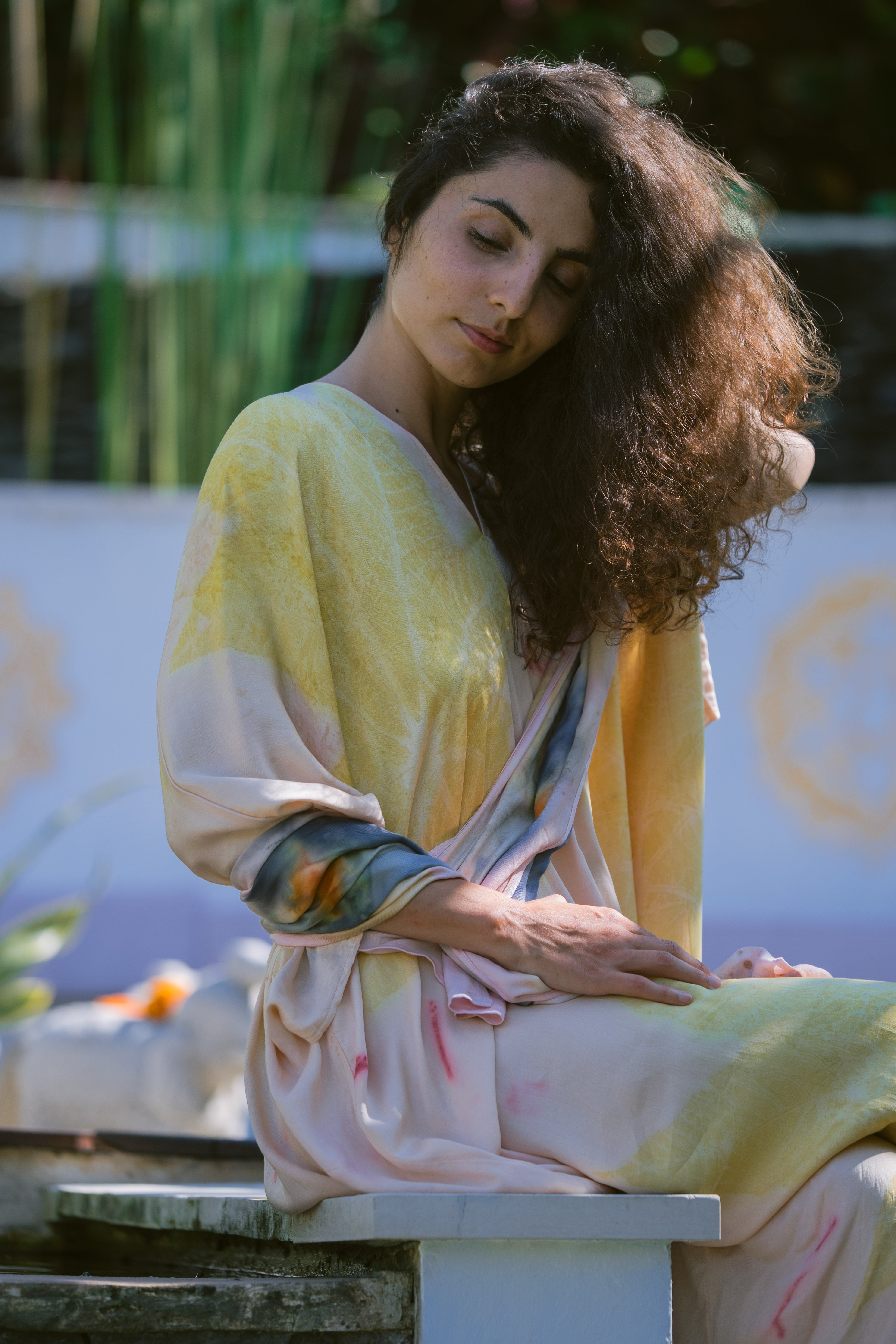 The Parvati – Dusty Pink, Red & Yellow  Eco Vero Friendly Print Dress