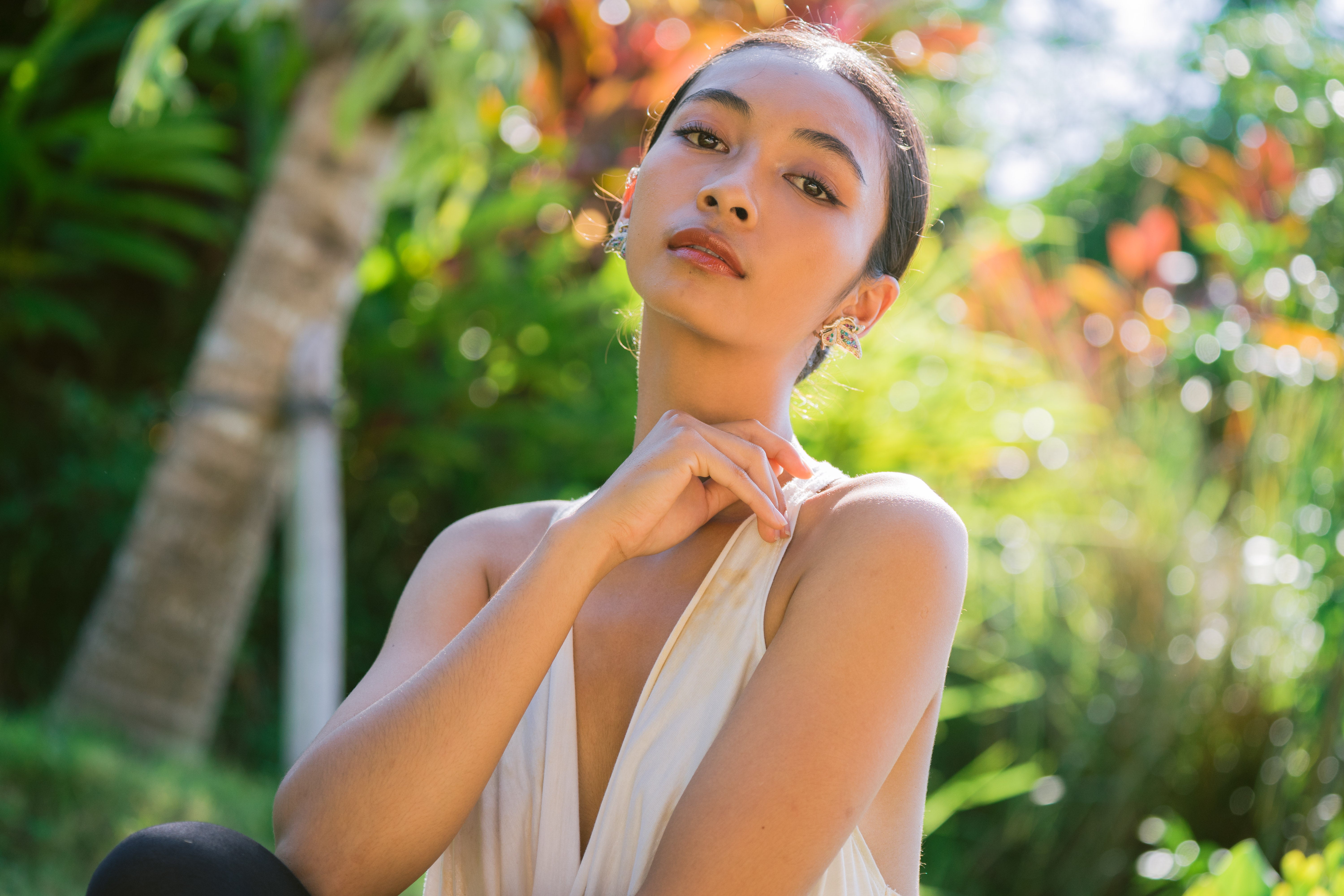 Tirta Puspa White, Blue, Orange, Brown & Yellow Eco Vero Friendly Tank Top