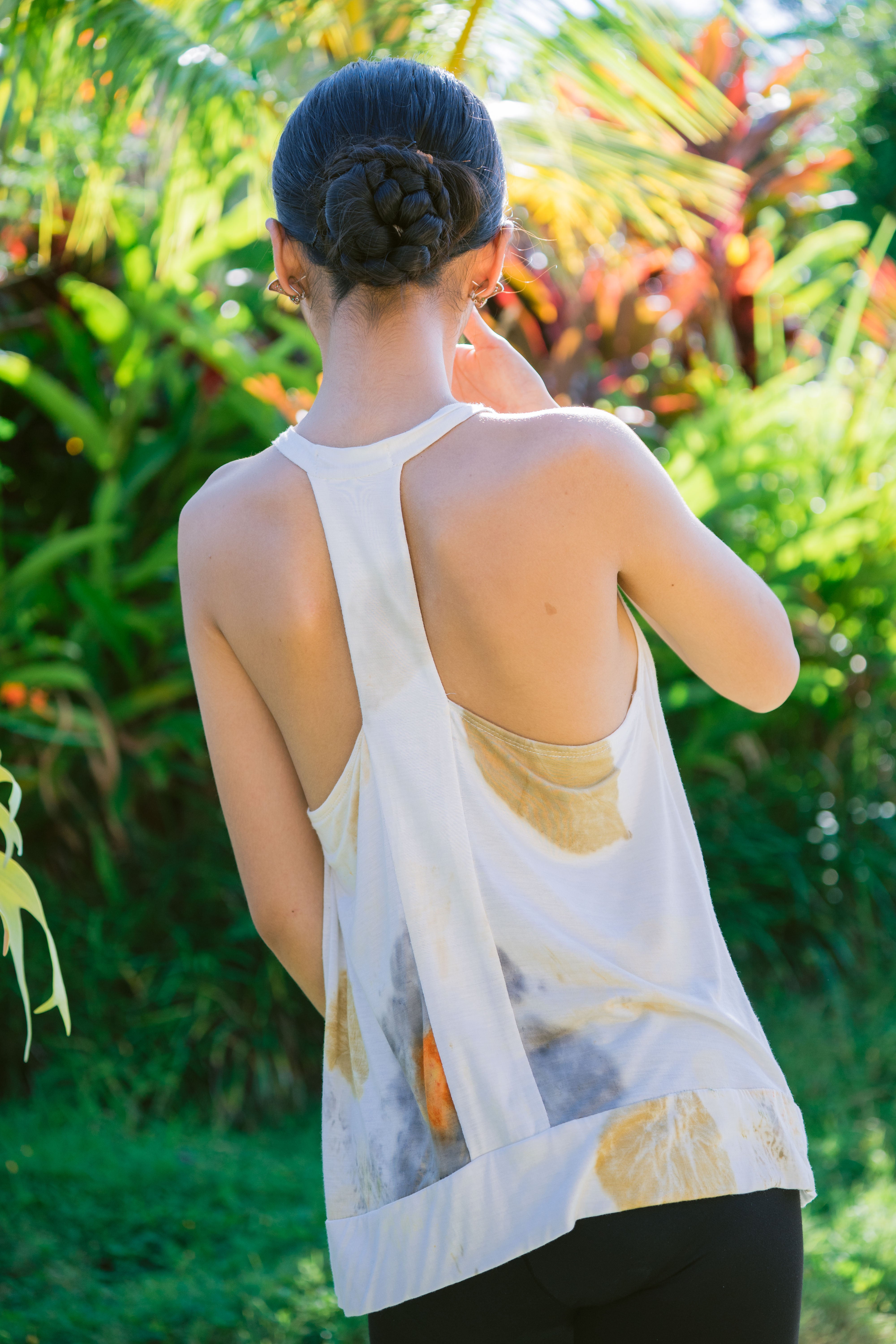 Tirta Puspa White, Blue, Orange, Brown & Yellow Eco Vero Friendly Tank Top