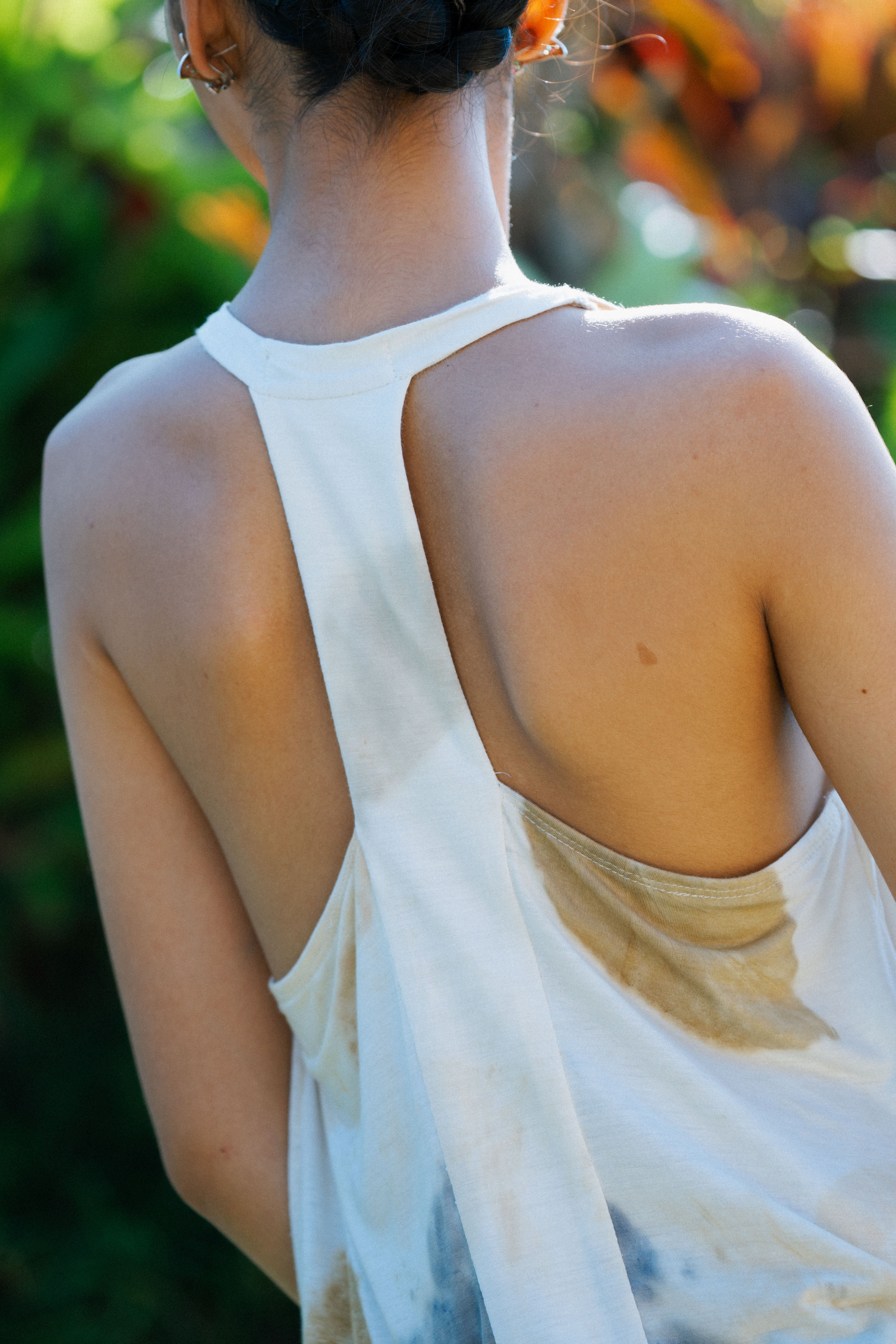 Tirta Puspa White, Blue, Orange, Brown & Yellow Eco Vero Friendly Tank Top